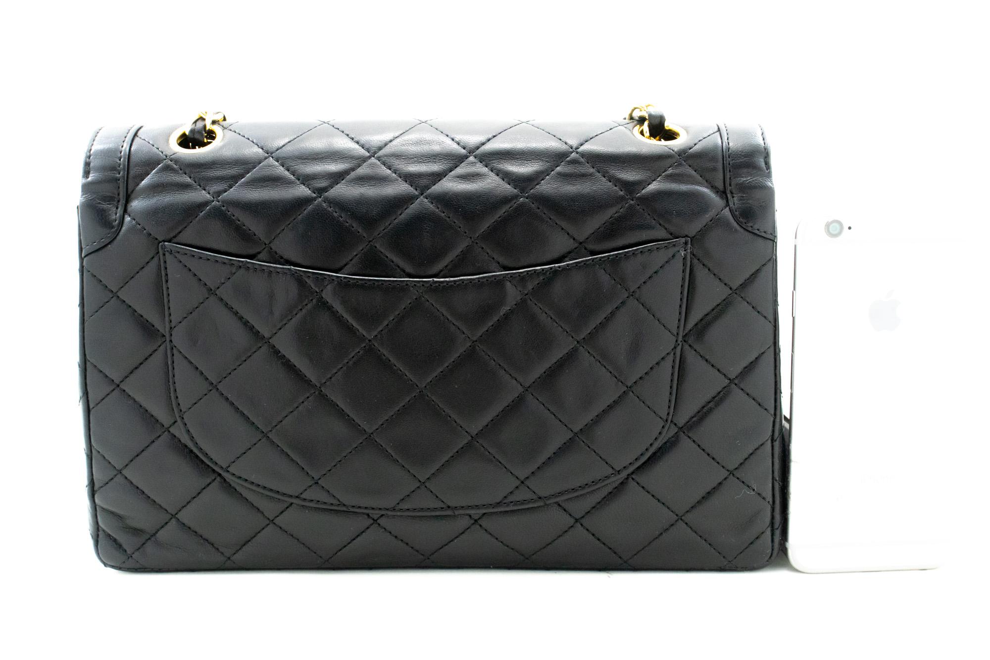 CHANEL Paris Limited Chain Shoulder Bag Black Flap Quilted Lamb In Good Condition In Takamatsu-shi, JP