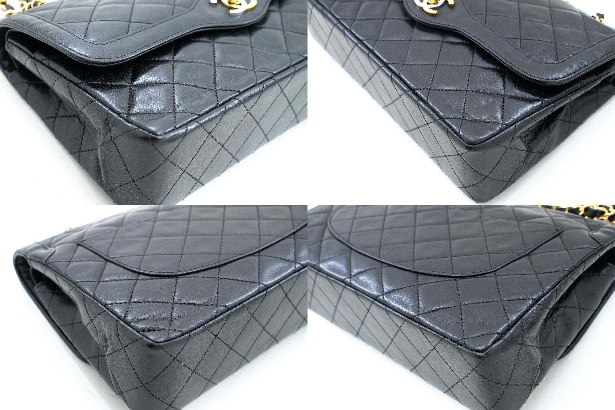 CHANEL Paris Limited Chain Shoulder Bag Black Flap Quilted Lamb 2