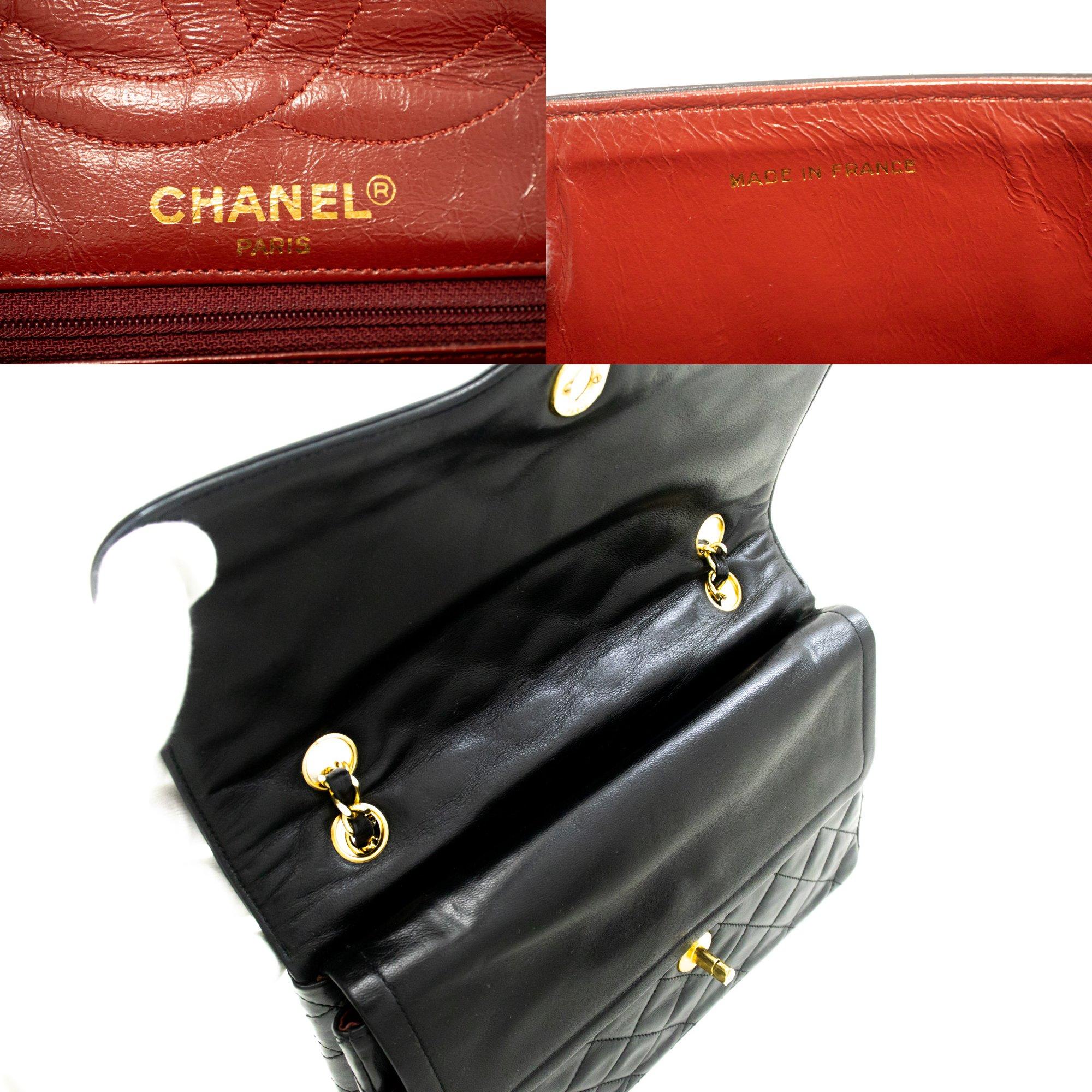 CHANEL Paris Limited Chain Shoulder Bag Black Flap Quilted Lamb 4