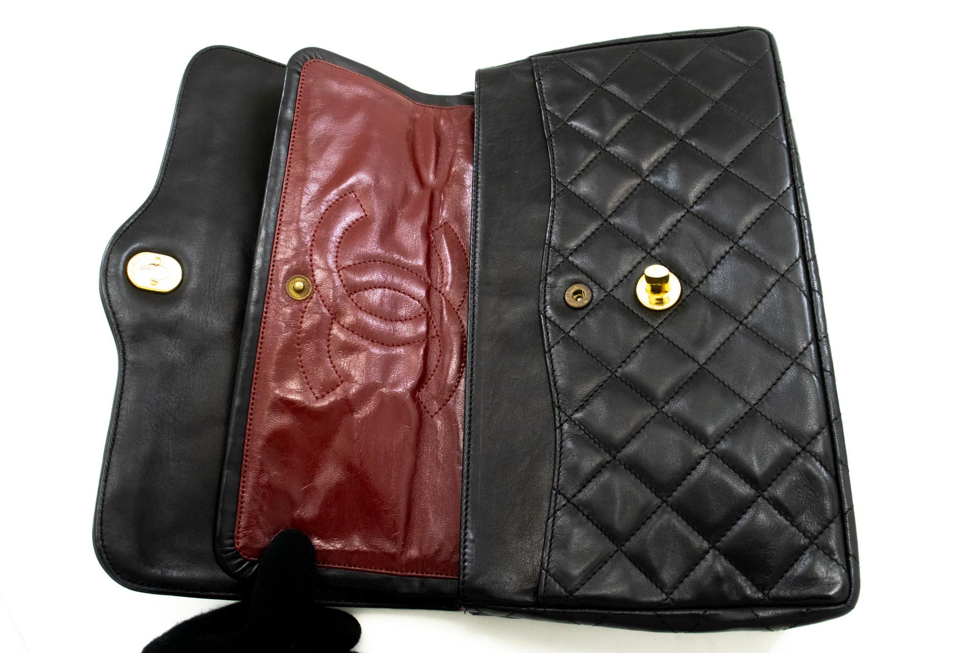 CHANEL Paris Limited Chain Shoulder Bag Black Quilted Double Flap For Sale 6