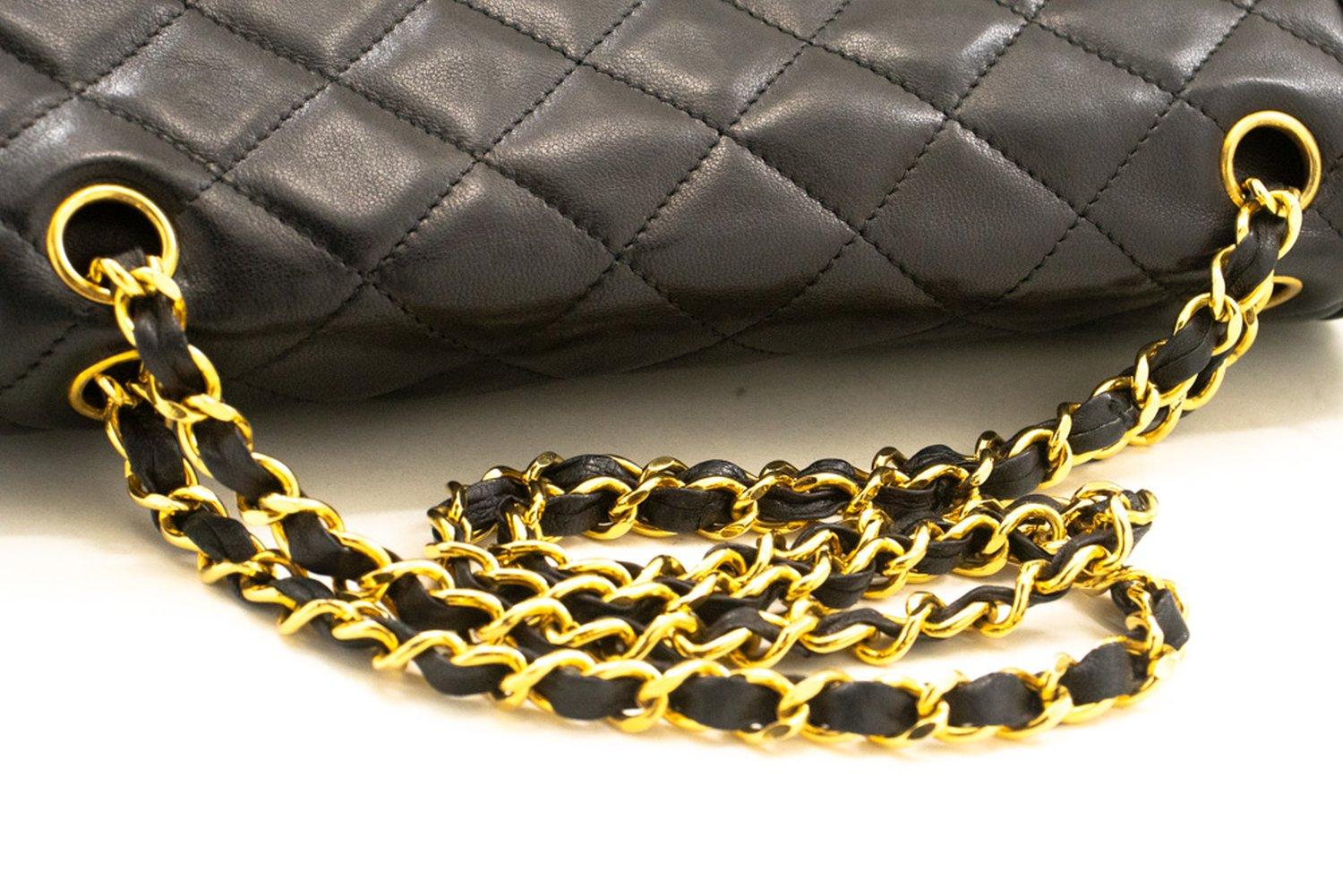 CHANEL Paris Limited Chain Shoulder Bag Black Quilted Double Flap For Sale 9