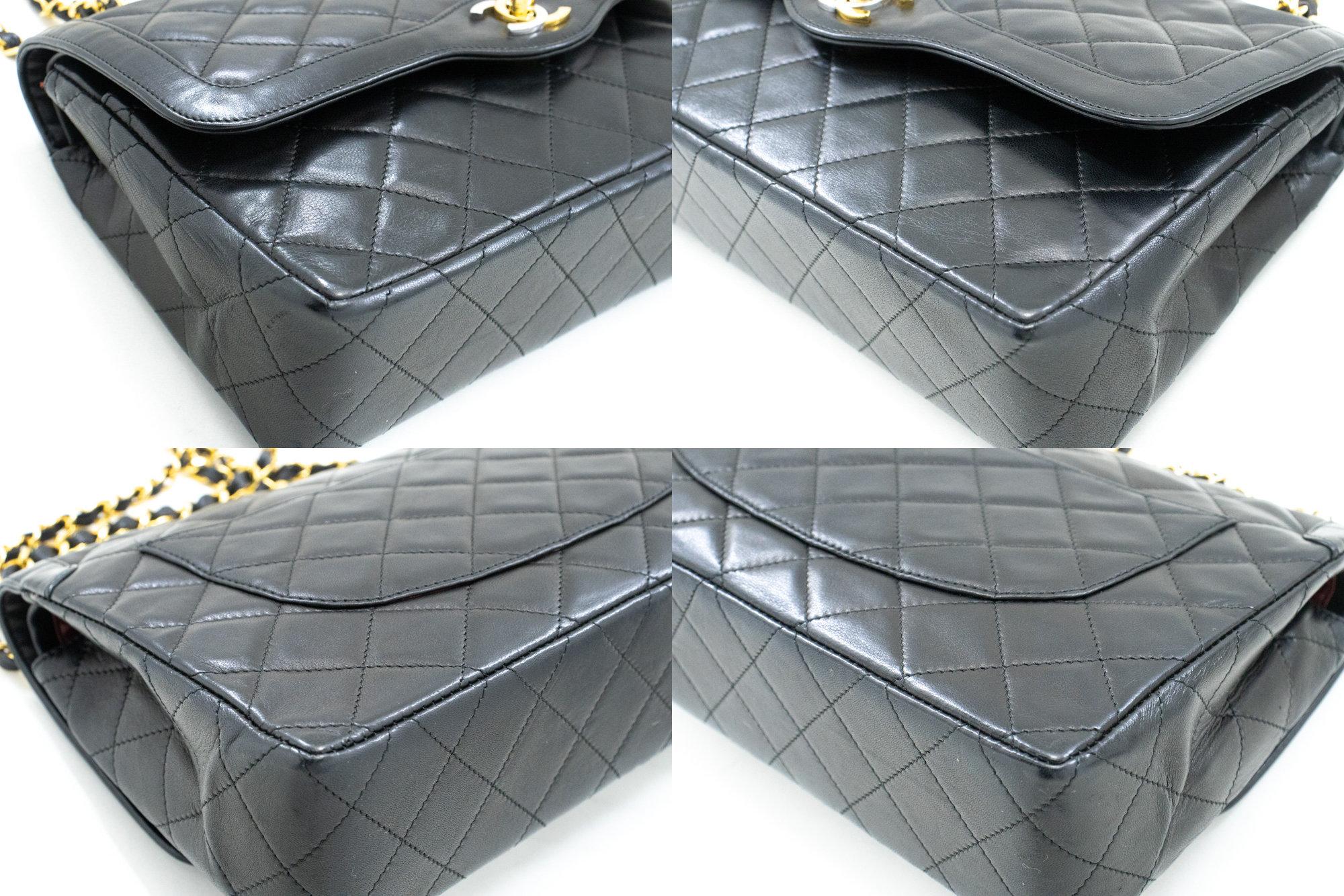 CHANEL Paris Limited Chain Shoulder Bag Black Quilted Double Flap For Sale 2