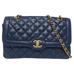 Chanel Paris Limited Medium Navy Caviar Leather Gold Hardware 2015-16