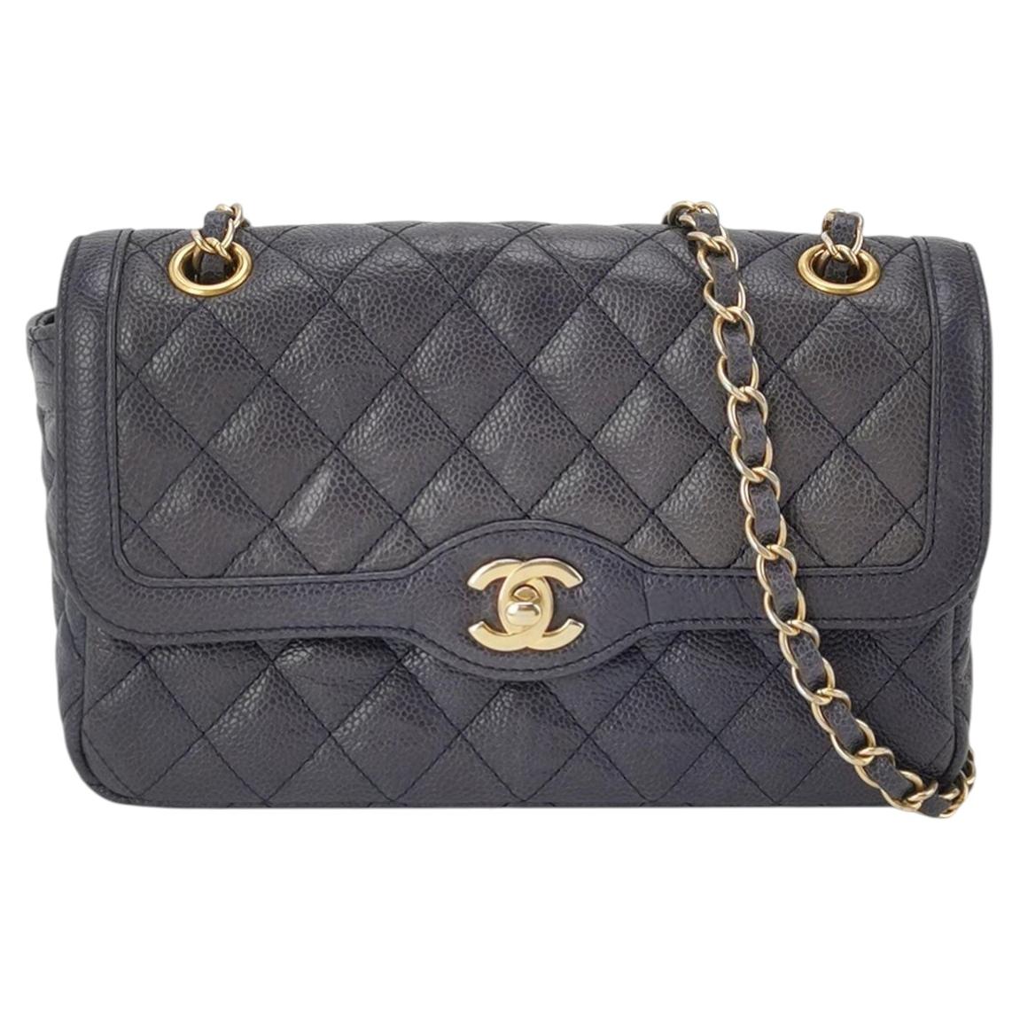 Chanel Paris Limited Small Navy Caviar Leather Gold Hardware 2015-16