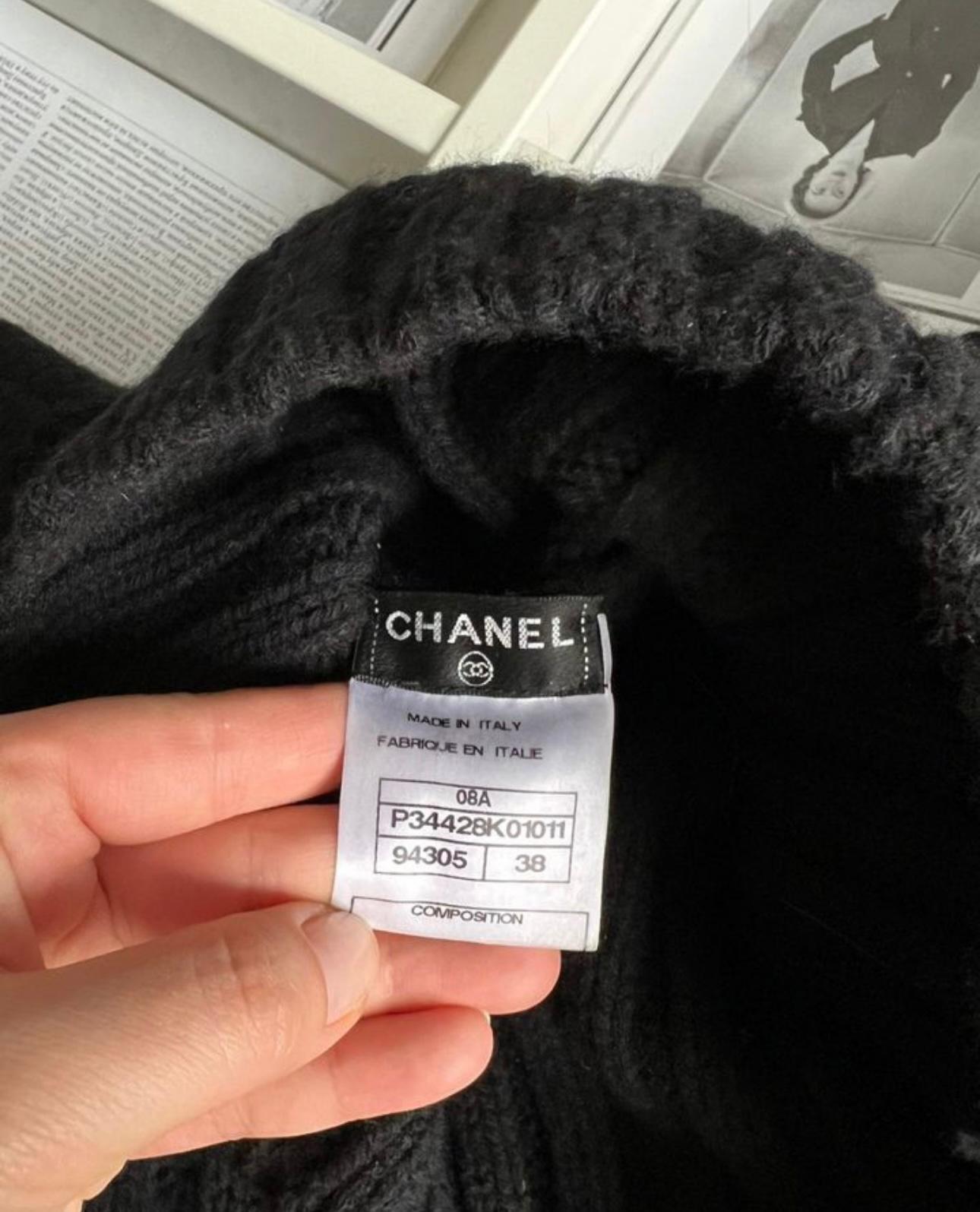 Chanel Paris / London Black Cashmere Tunic Dress For Sale 4