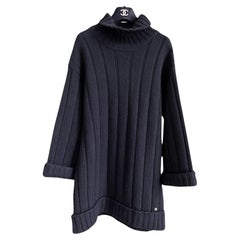 Chanel Paris / London - Robe tunique en cachemire noir