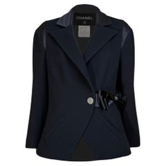 CHANEL Paris / London Black Tweed Jacket with Bow 42 FR