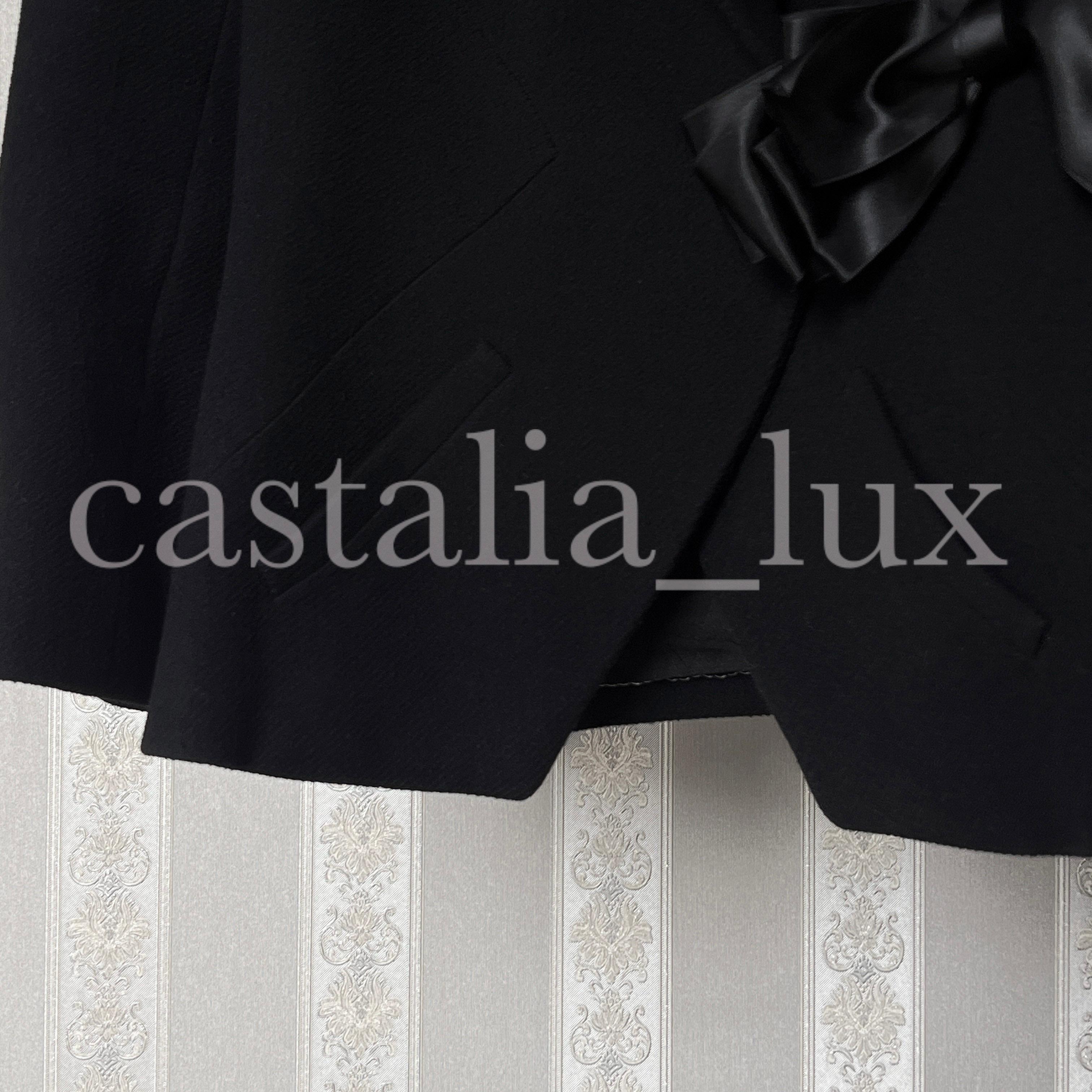 Chanel Paris / London Black Tweed Jacket with Bow 6