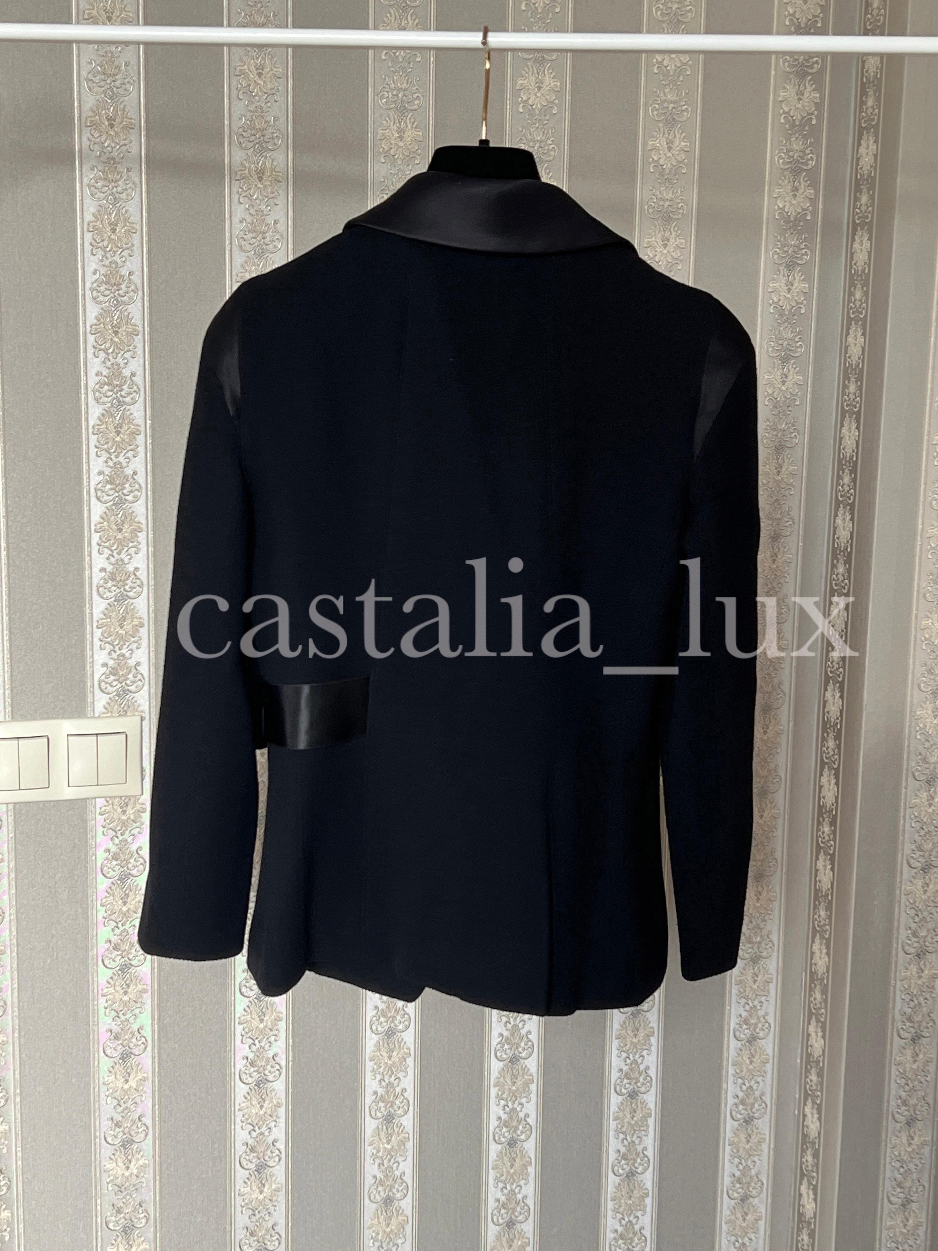 Chanel Paris / London Black Tweed Jacket with Bow 7