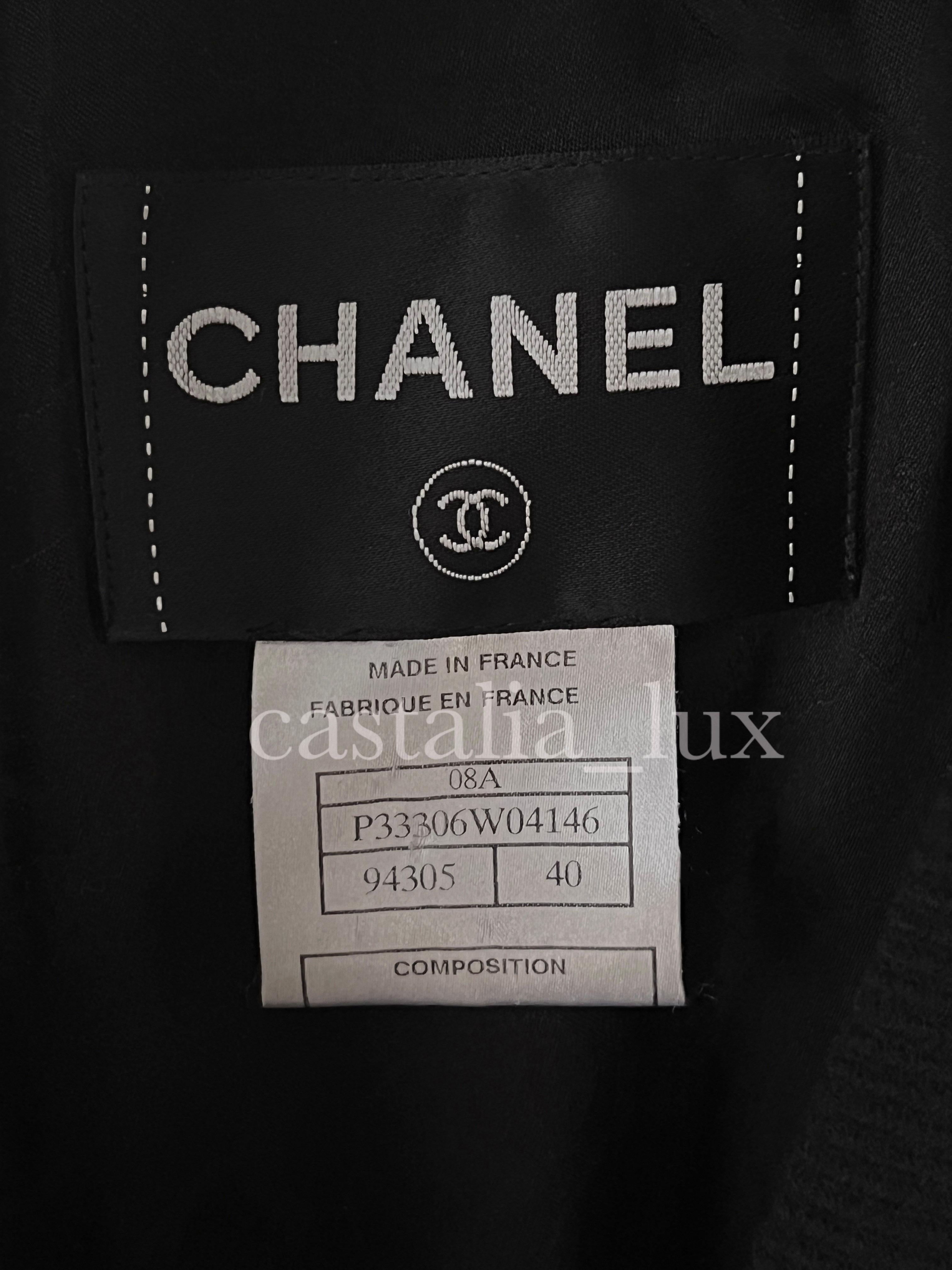 Chanel Paris / London Black Tweed Jacket with Bow 10
