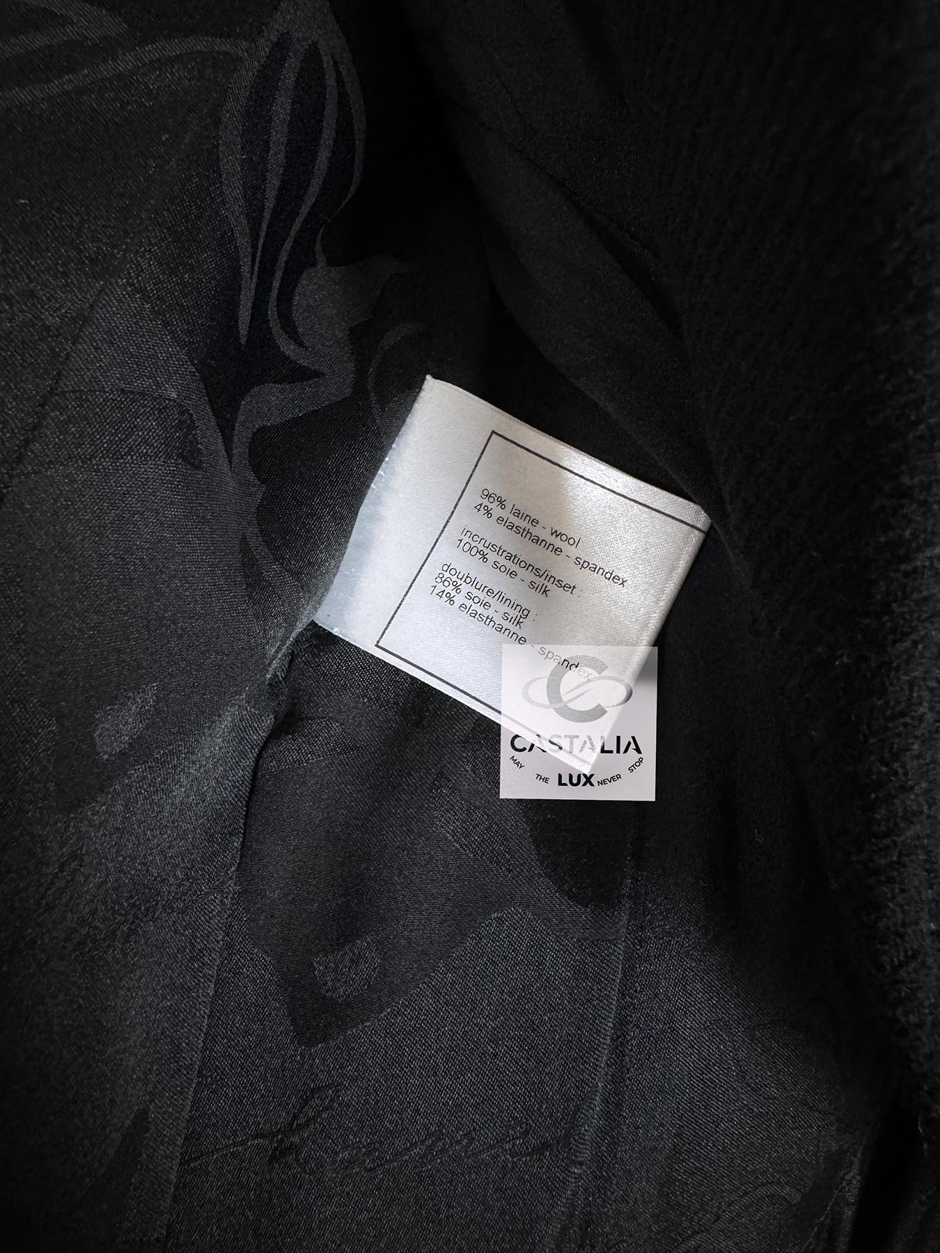 Chanel Paris / London Black Tweed Jacket with Bow 10