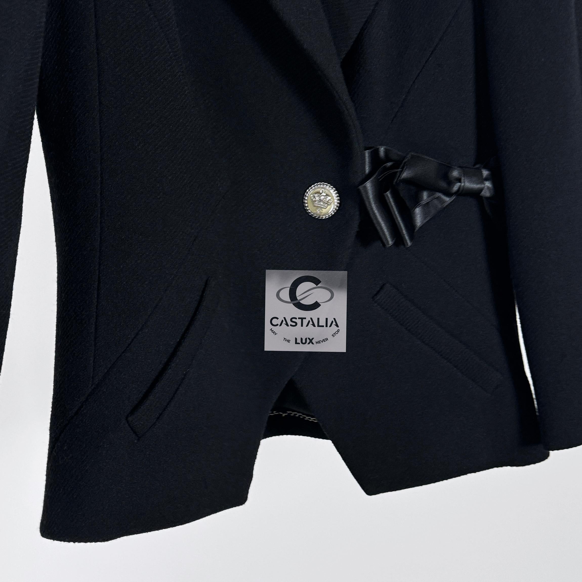 Chanel Paris / London Black Tweed Jacket with Bow 3
