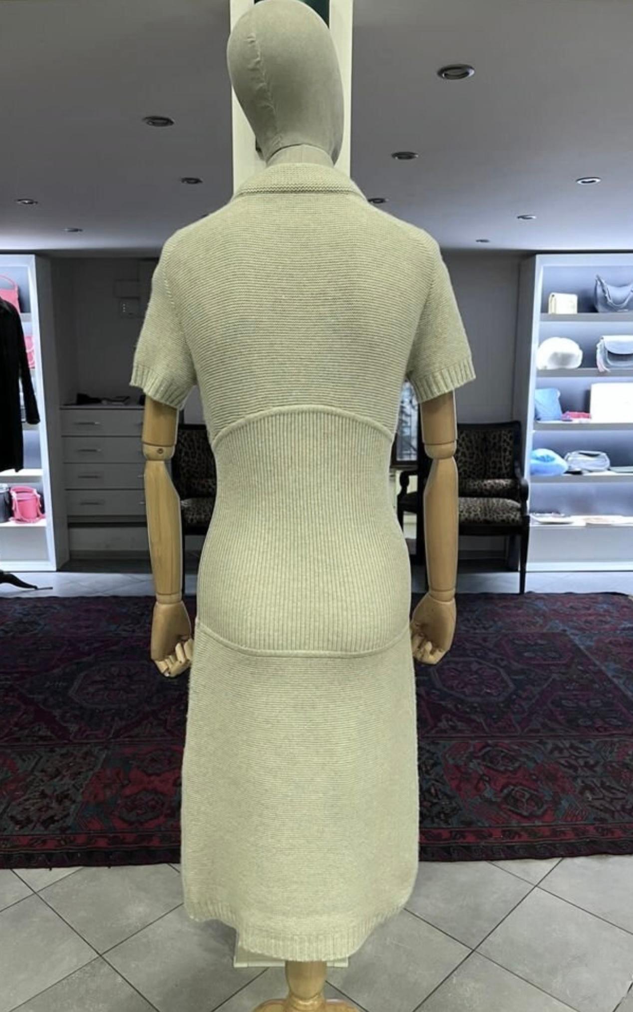 Chanel Paris / London Cashmere Cardigan And Dress Set For Sale 2