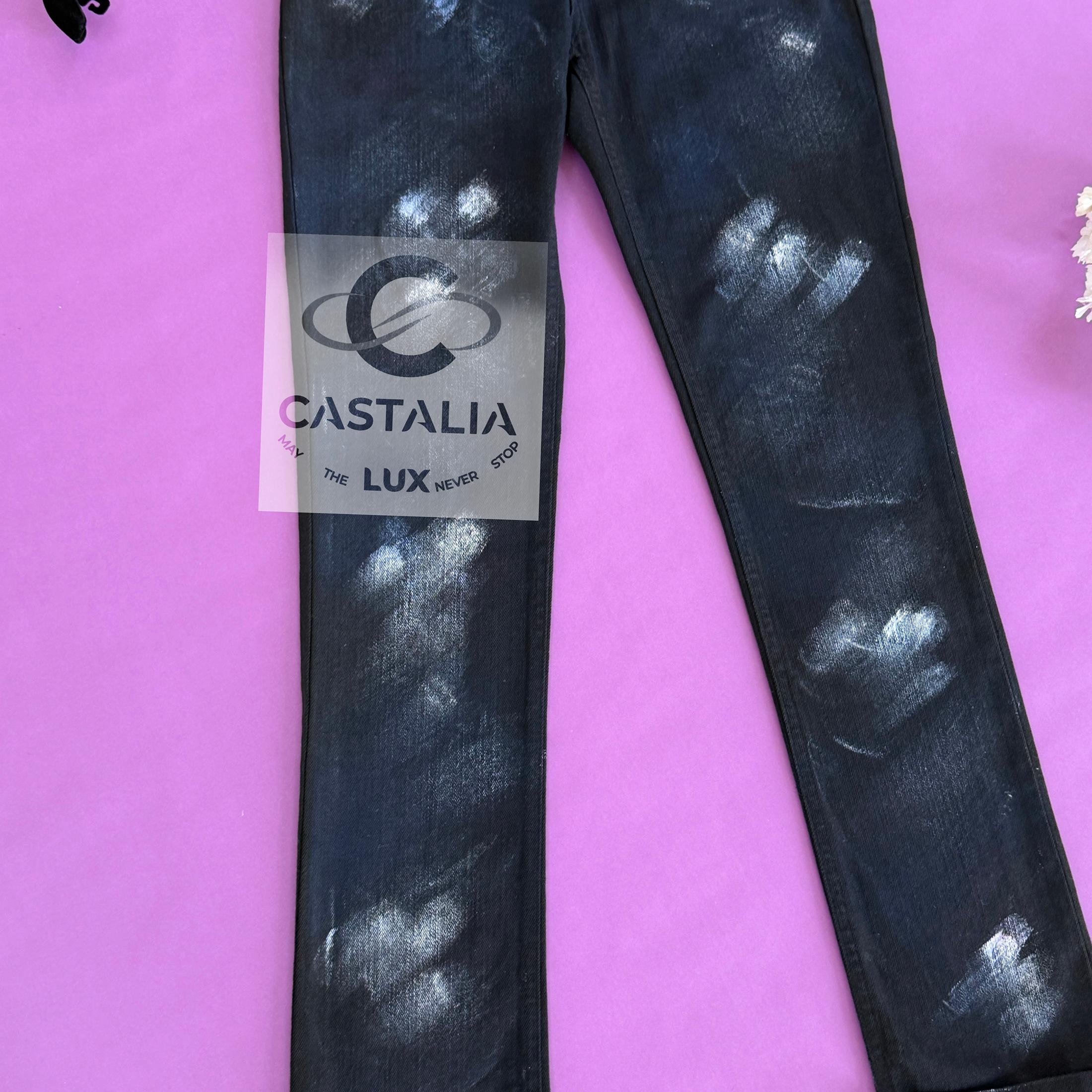 Chanel Paris / London CC Crown Buttons Black Jeans 36 FR For Sale 5