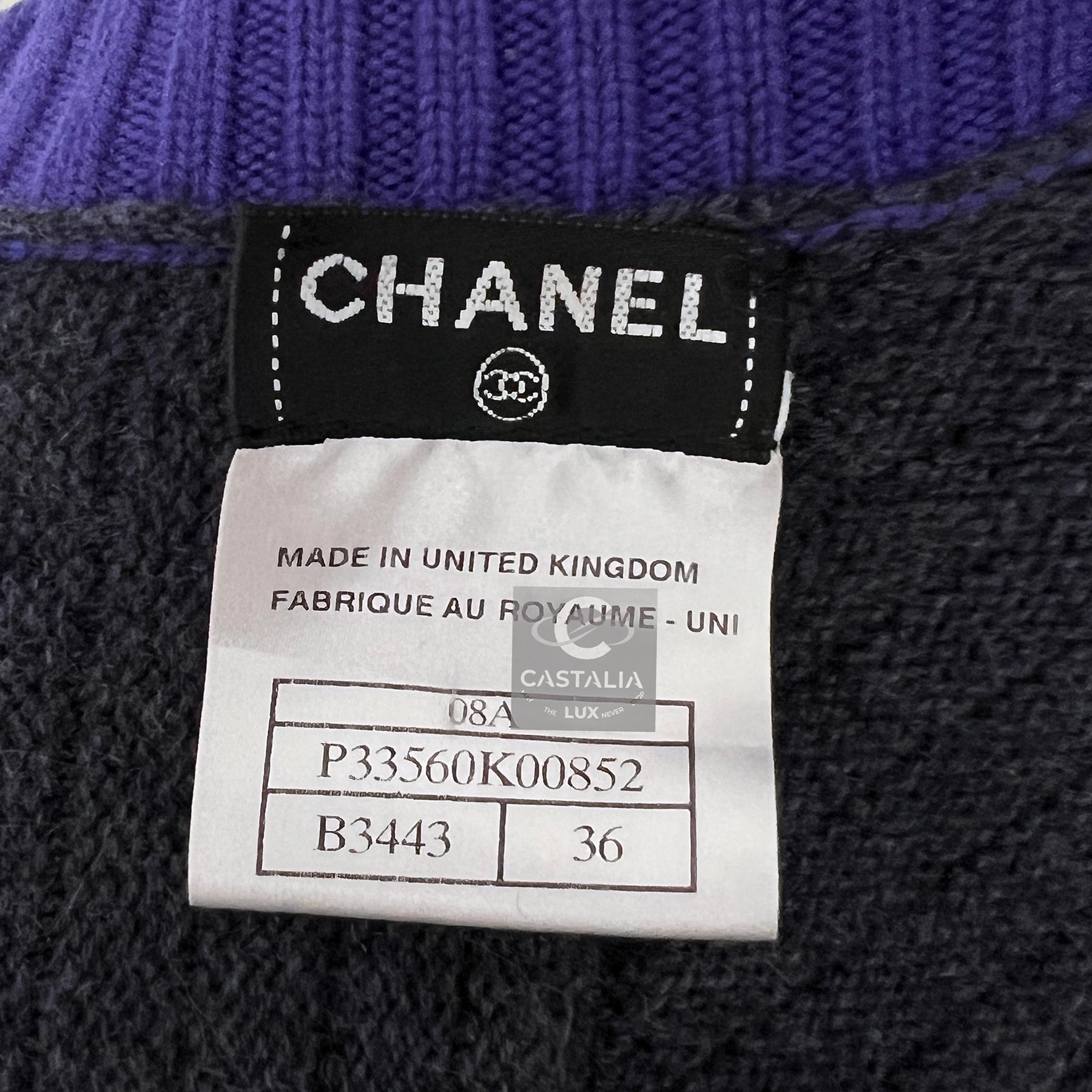 Chanel Paris / London CC Crown Buttons Cashmere Cardigan 36 FR 9