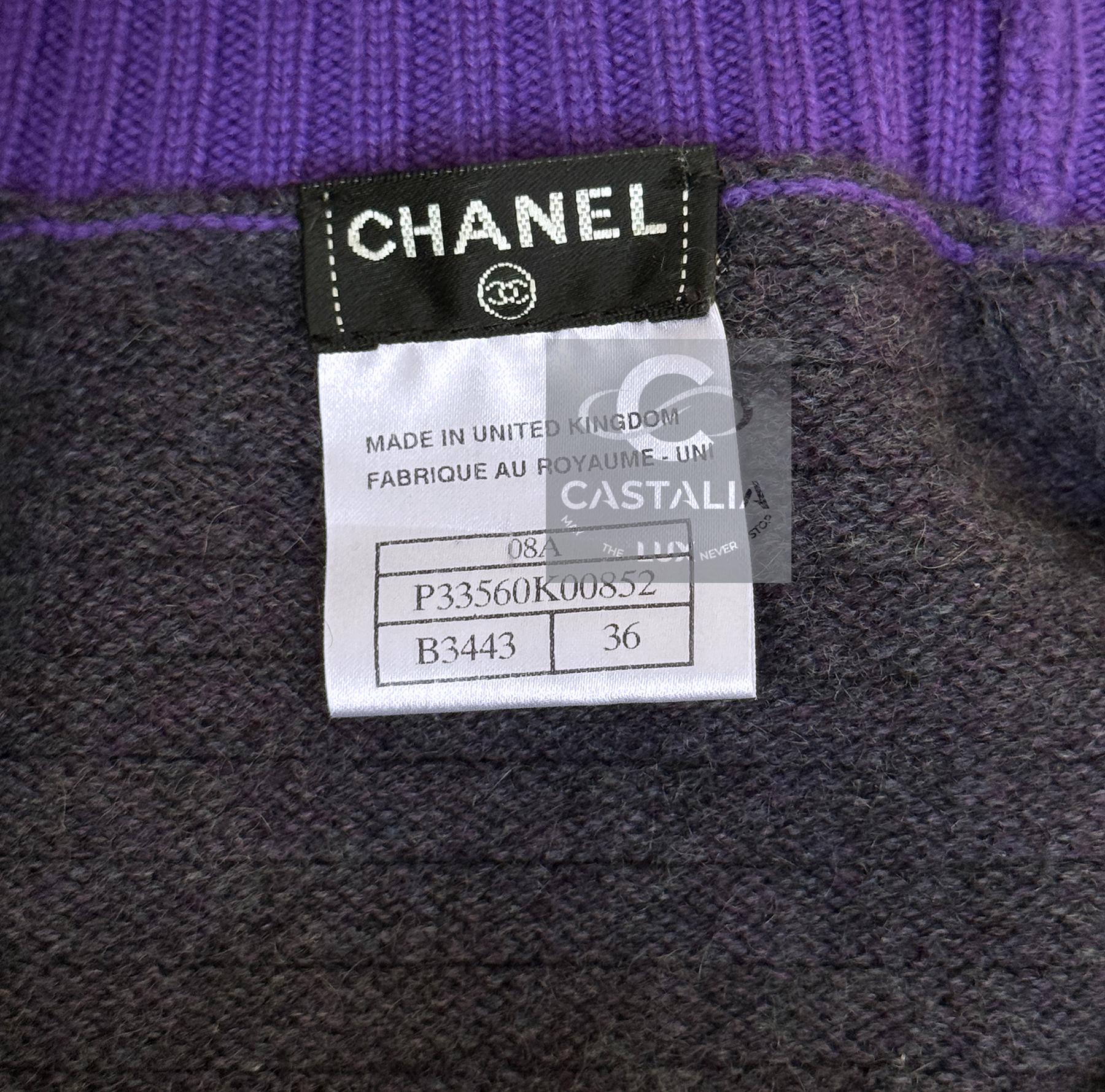 CHANEL Paris / London CC Crown Buttons Cardigan in cashmere 36 FR in vendita 13