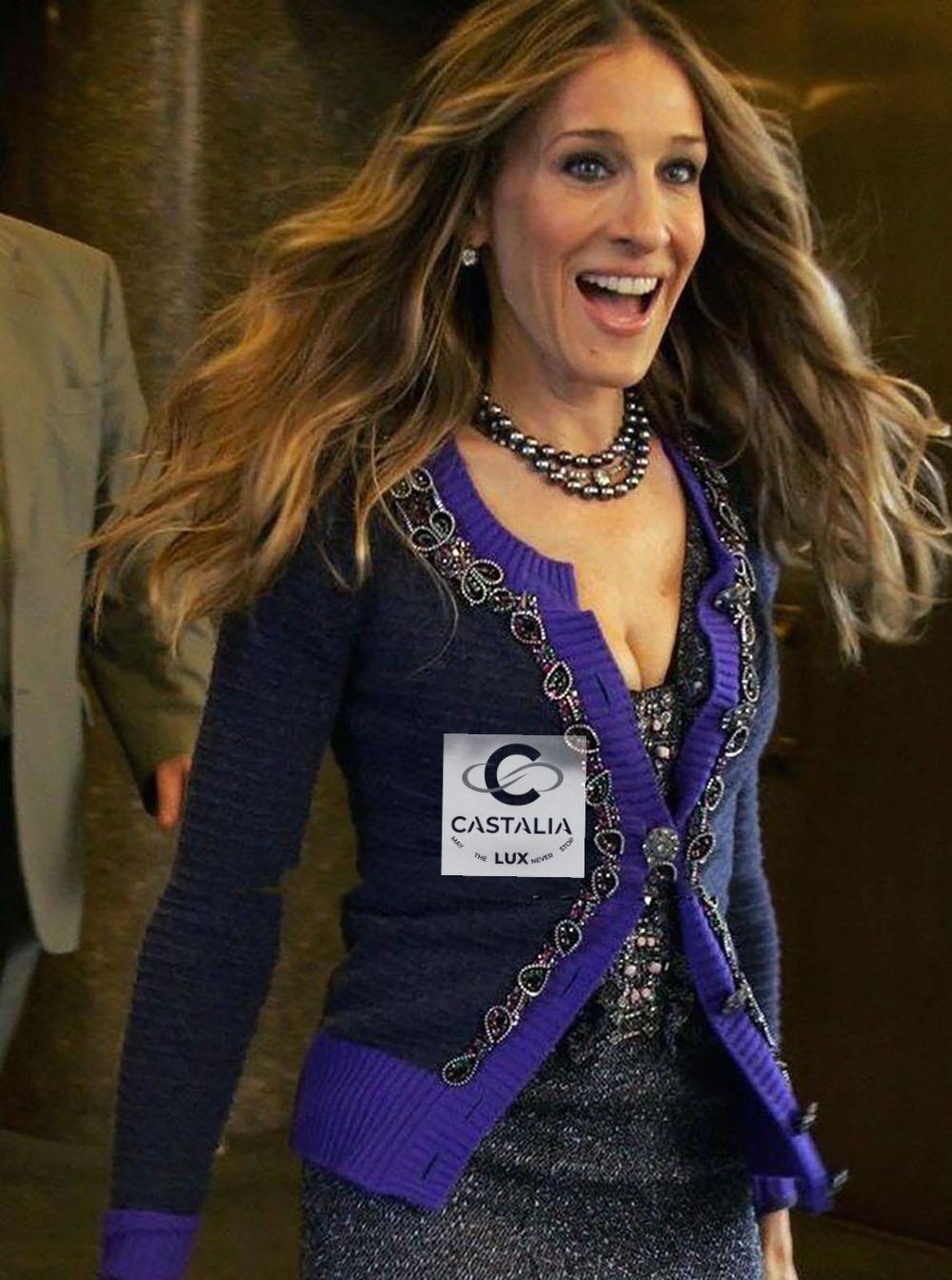 Viola CHANEL Paris / London CC Crown Buttons Cardigan in cashmere 36 FR in vendita