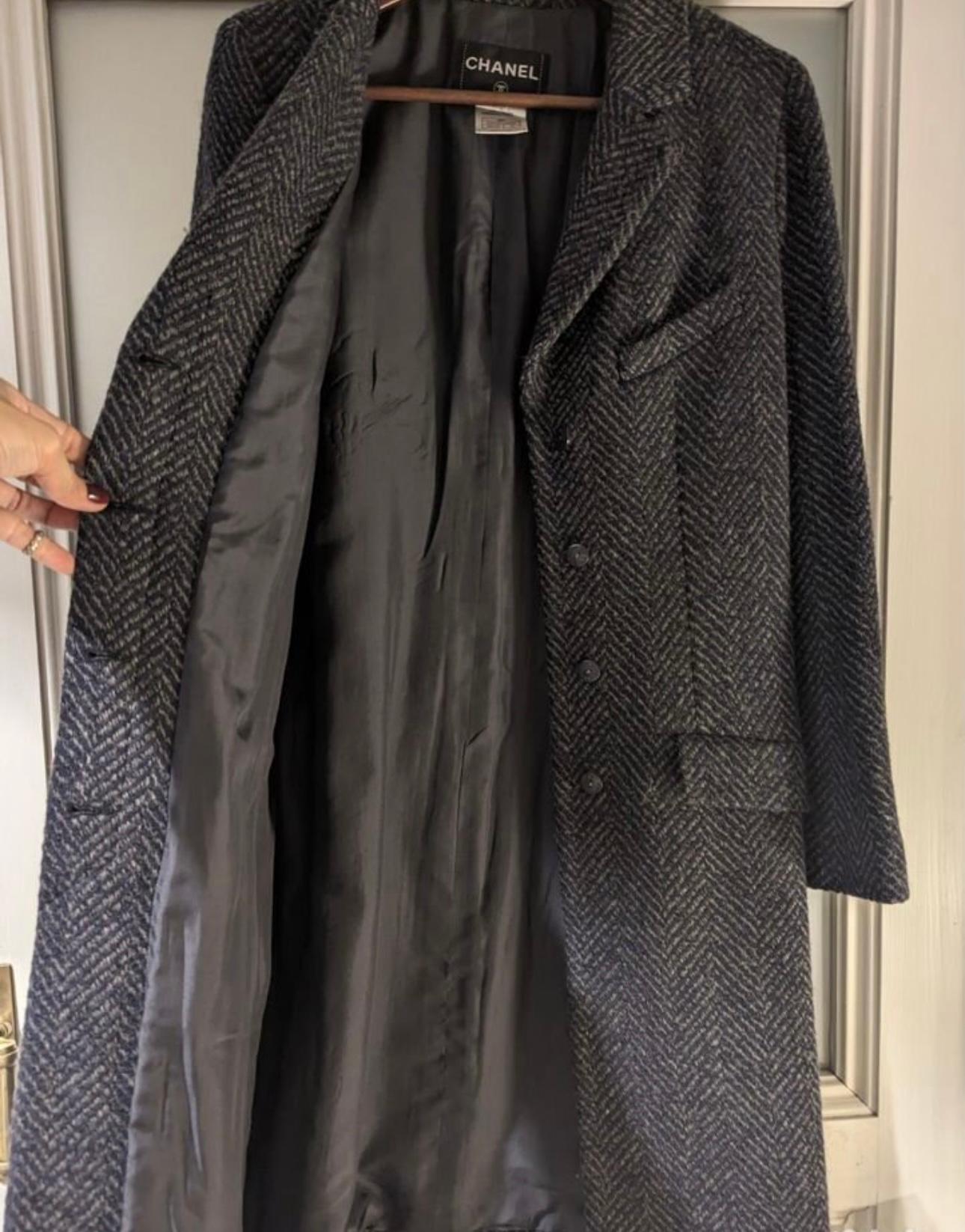 Chanel  Paris / London Collection Maxi Tweed Coat For Sale 2