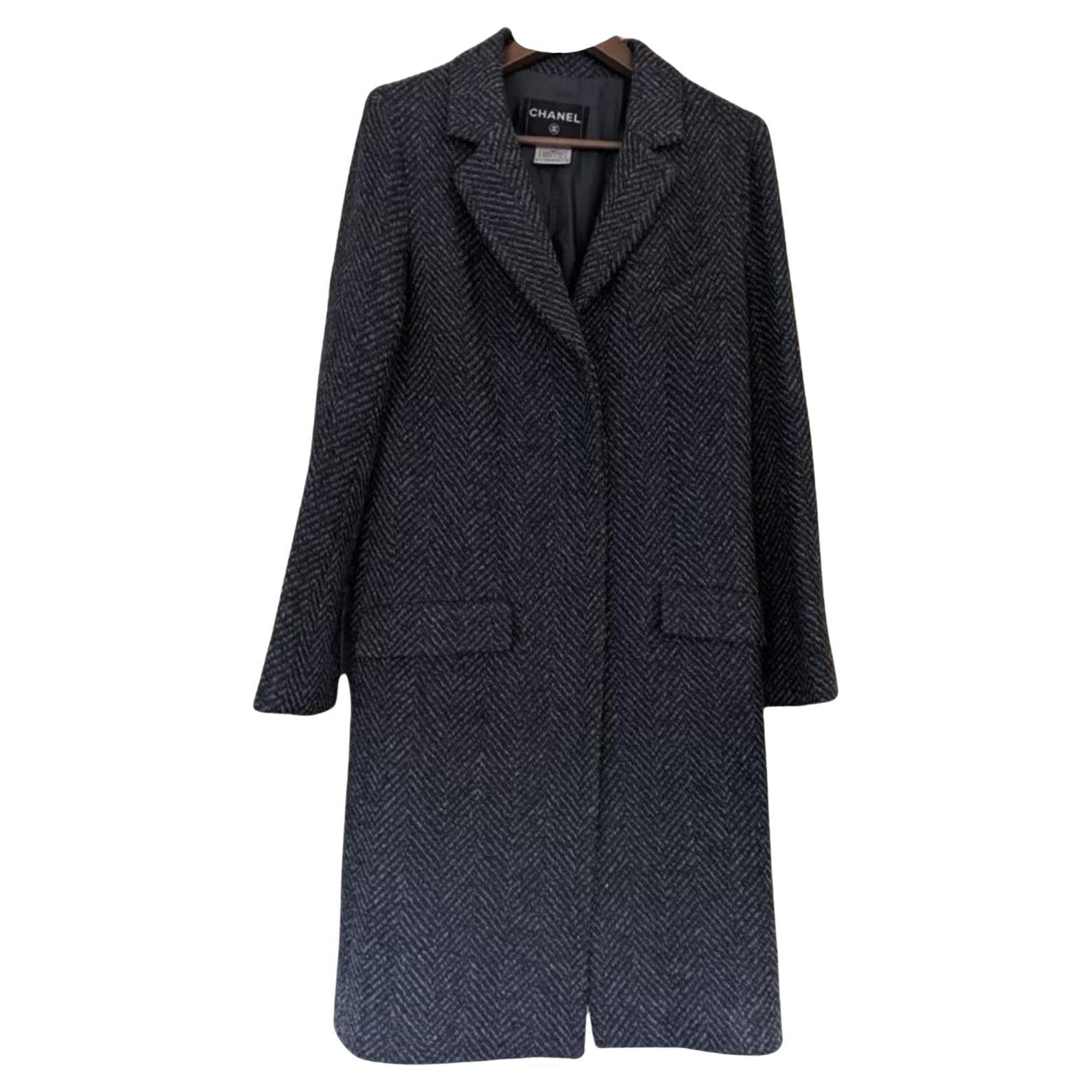Chanel  Paris / London Collection Maxi Tweed Coat For Sale