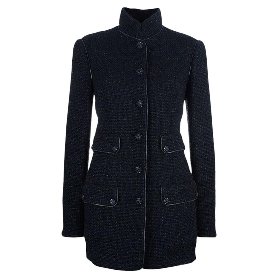 Chanel Paris / London Gripoix Buttons Black Tweed Jacket