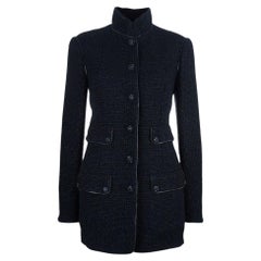 Chanel Paris / London Gripoix Buttons Schwarze Tweed-Jacke mit Knöpfen