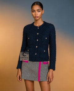 CHANEL Paris / London Iconic Fluffy Tweed Jacket 40 FR