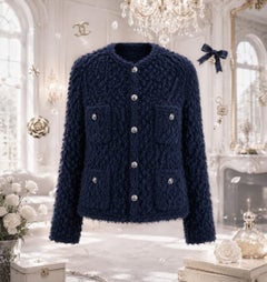 CHANEL Paris / London Iconic Fluffy Tweed Jacket 40 FR