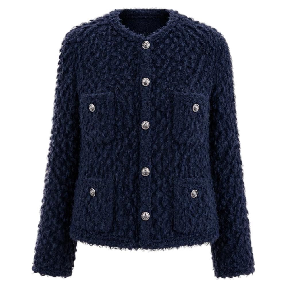 CHANEL Paris / London Iconic Fluffy Tweed Jacket 40 FR