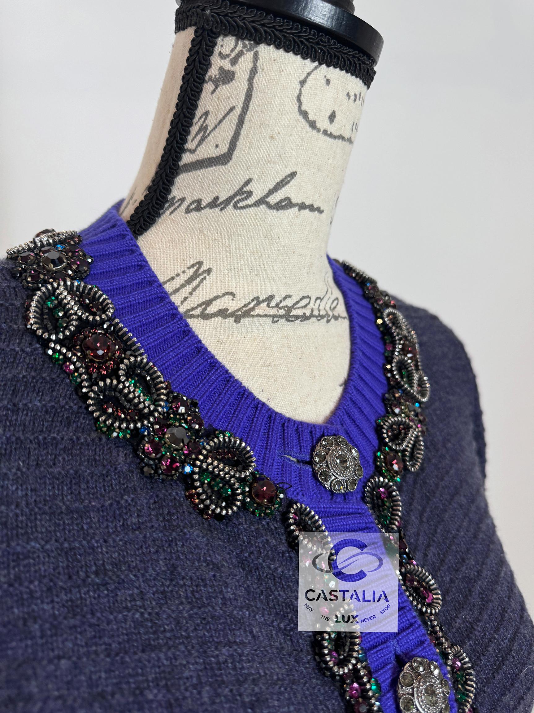 Chanel Paris / London Cardigan Jewell 40 FR 6
