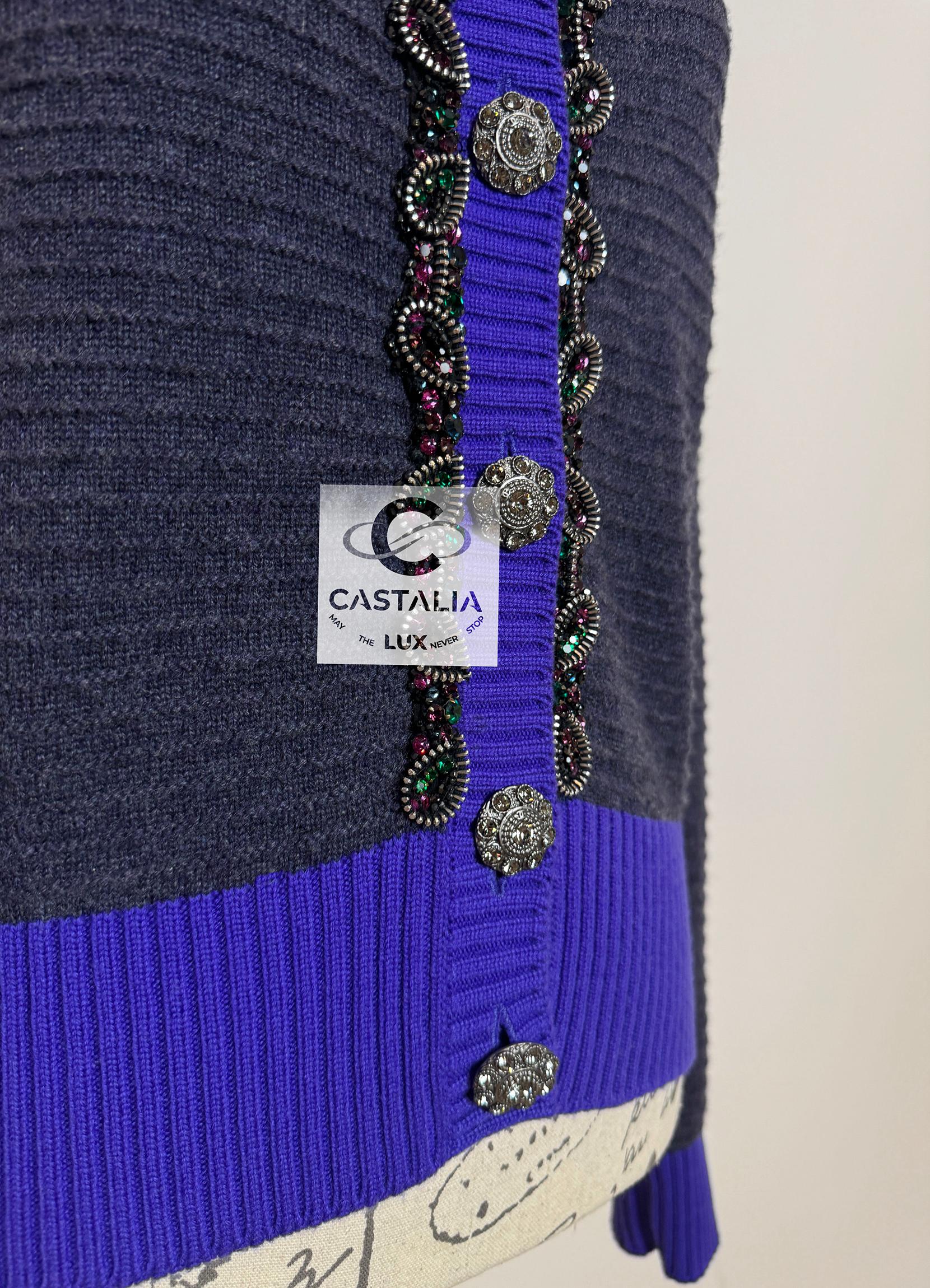 Chanel Paris / London Cardigan Jewell 40 FR 7
