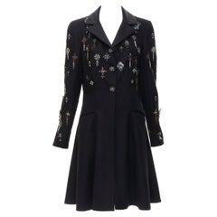 CHANEL Paris London Metier D'art Lesage Punk crystal embellished black cashmere