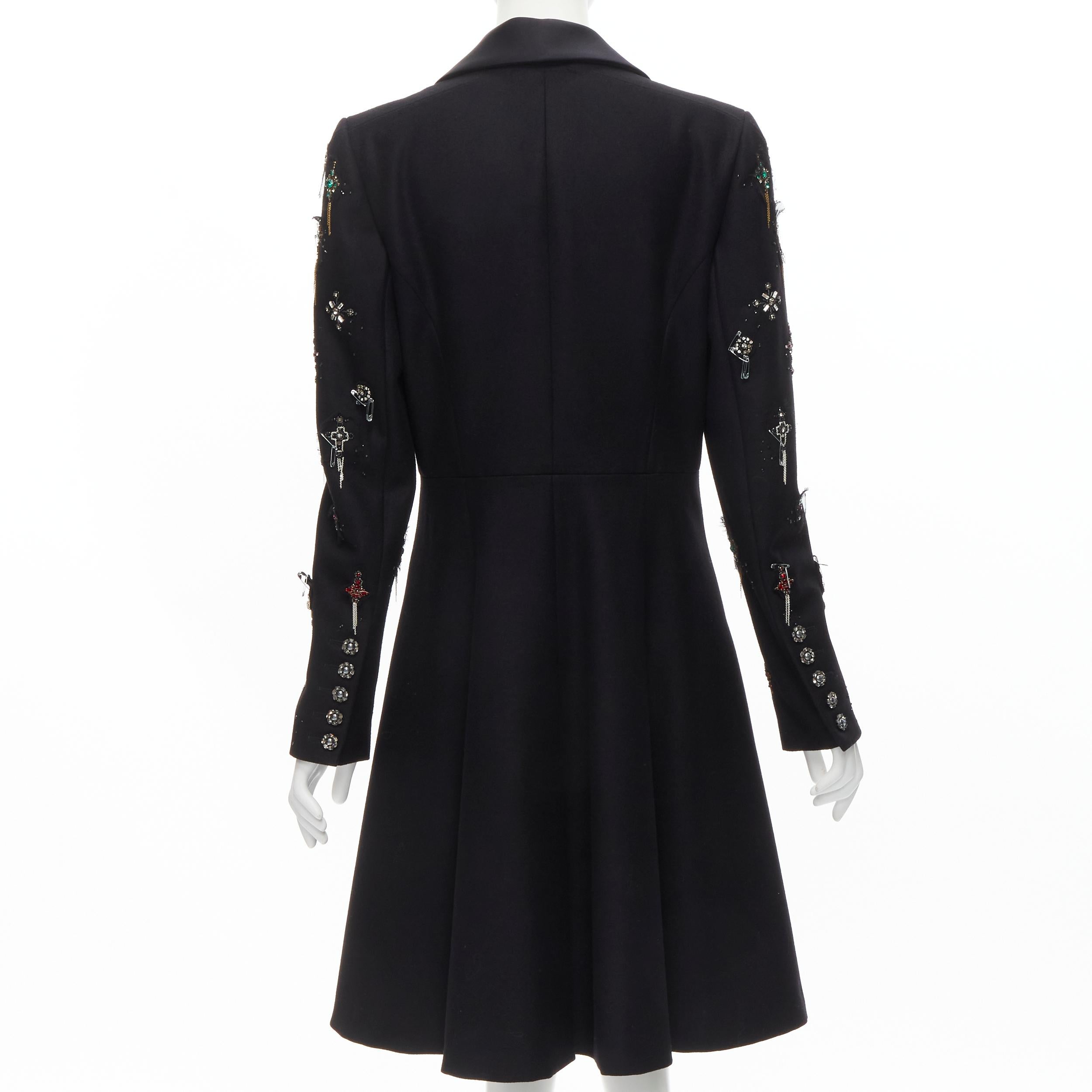 CHANEL Paris London - Manteau en cachemire embelli « Metier D'art » Lesage Punk FR40 Pour femmes en vente