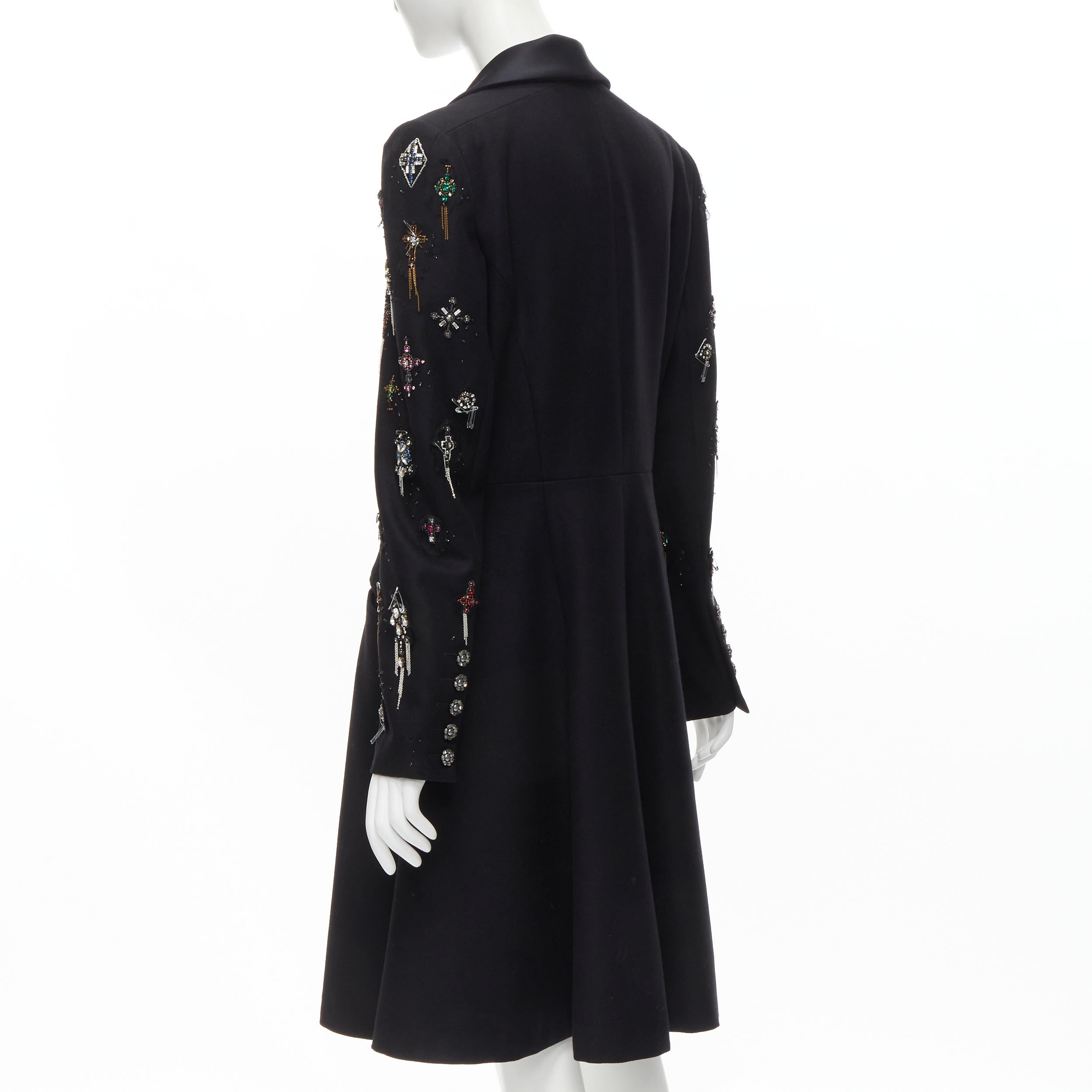 CHANEL Paris London Metier D'art Lesage Punk embellished cashmere coat FR40 For Sale 1