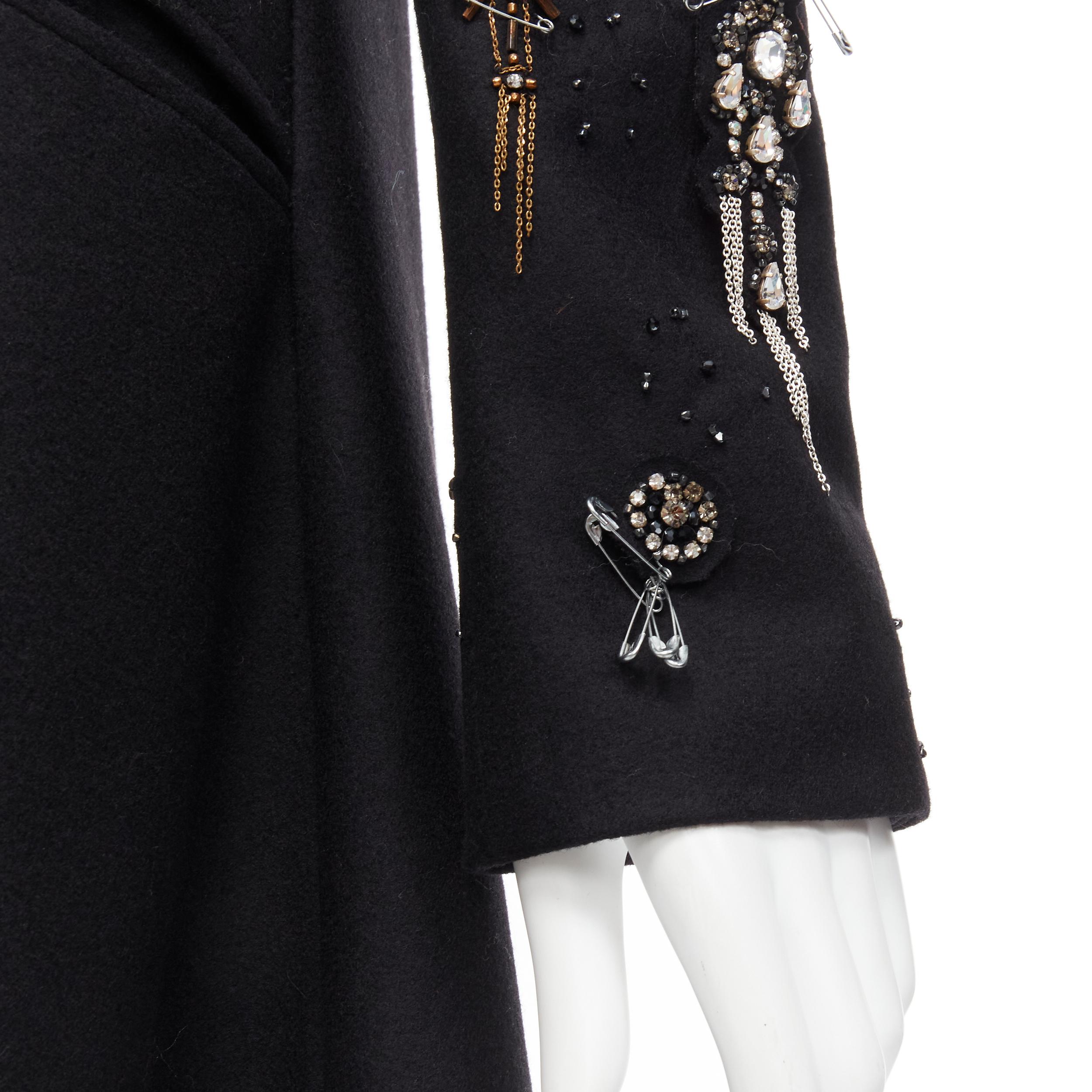 CHANEL Paris London Metier D'art Lesage Punk embellished cashmere coat FR40 For Sale 4
