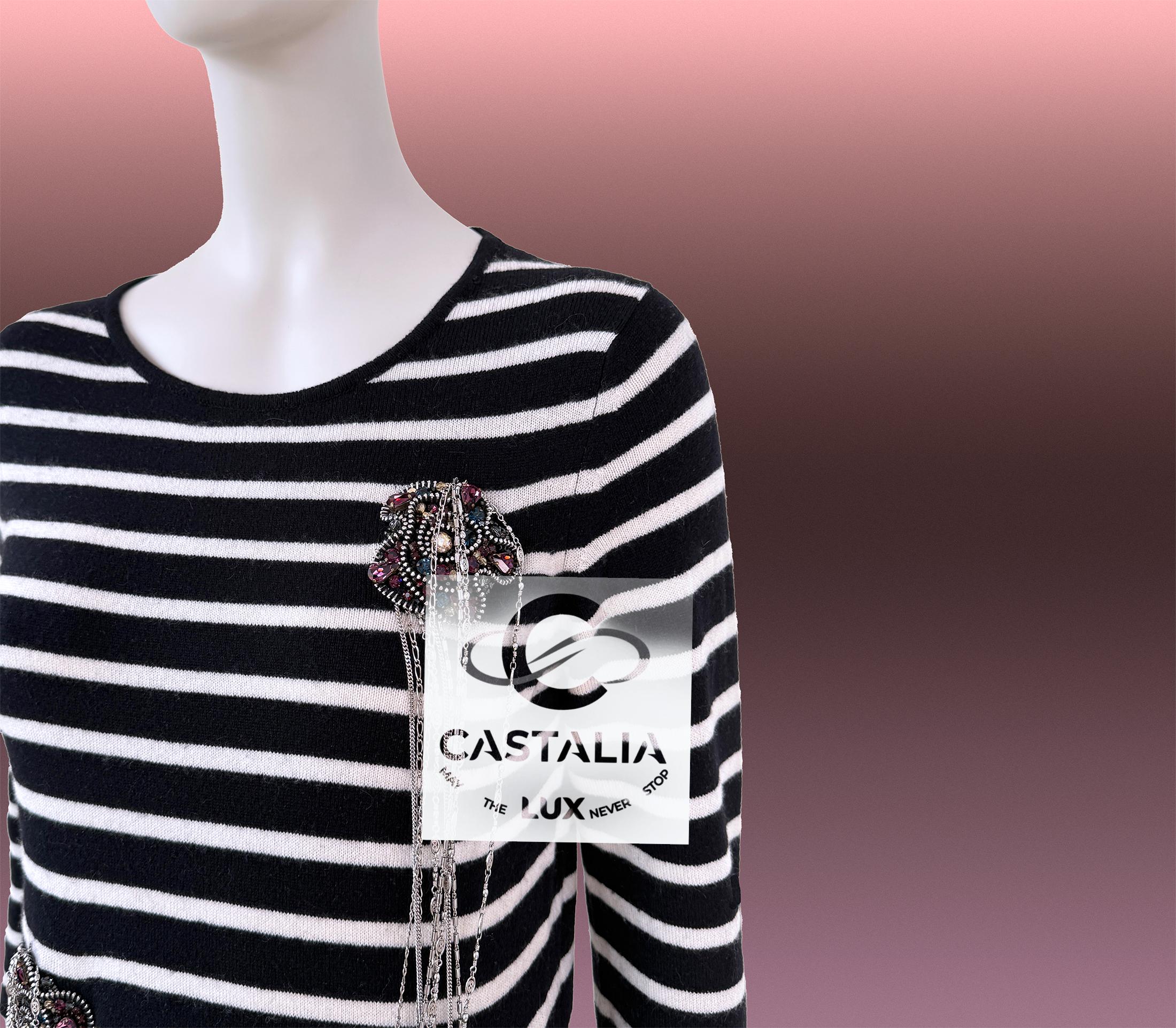 Chanel París / Londres Raro Jersey con joyas 36 FR en venta 5