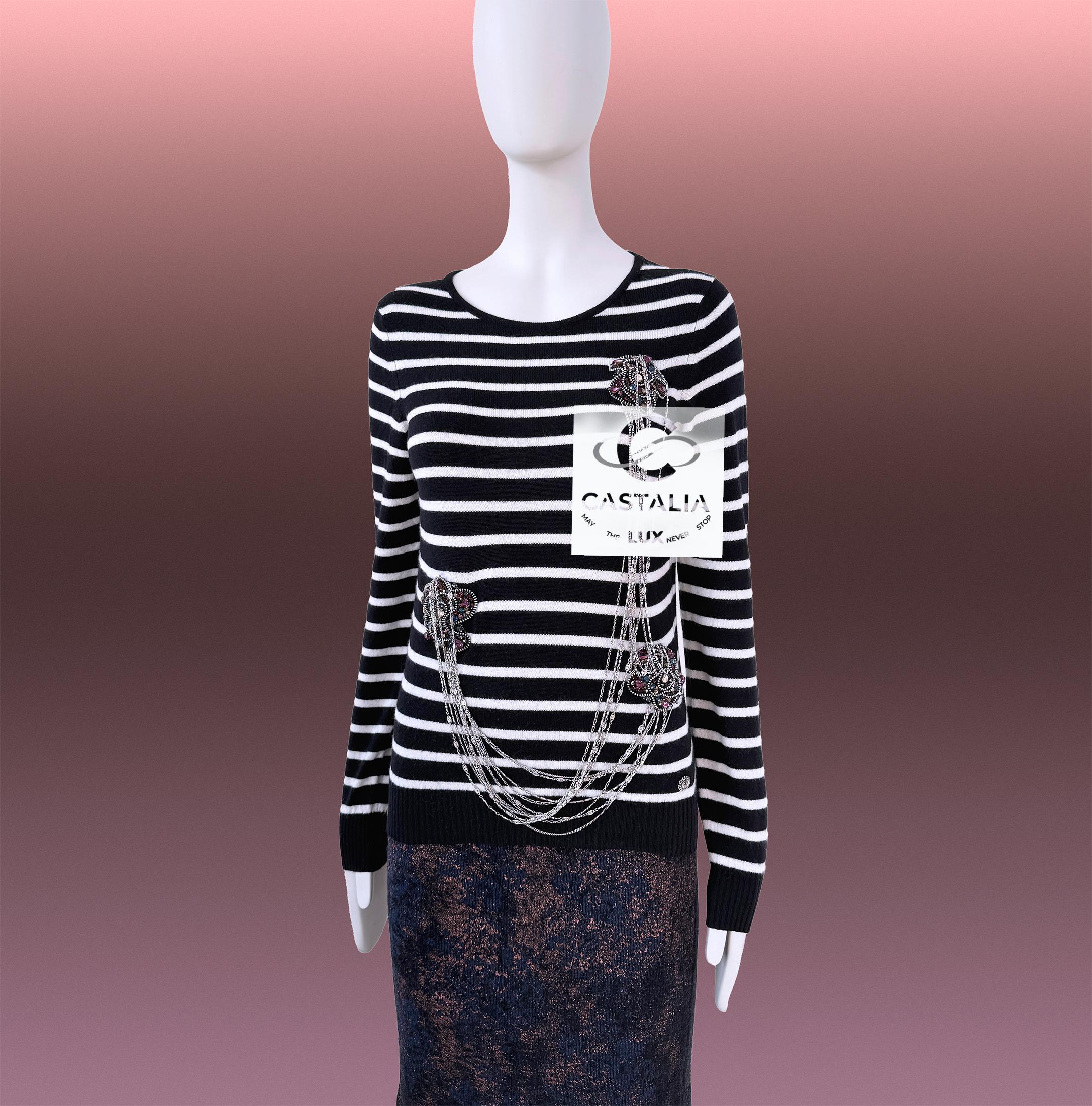 Chanel París / Londres Raro Jersey con joyas 36 FR en venta 1