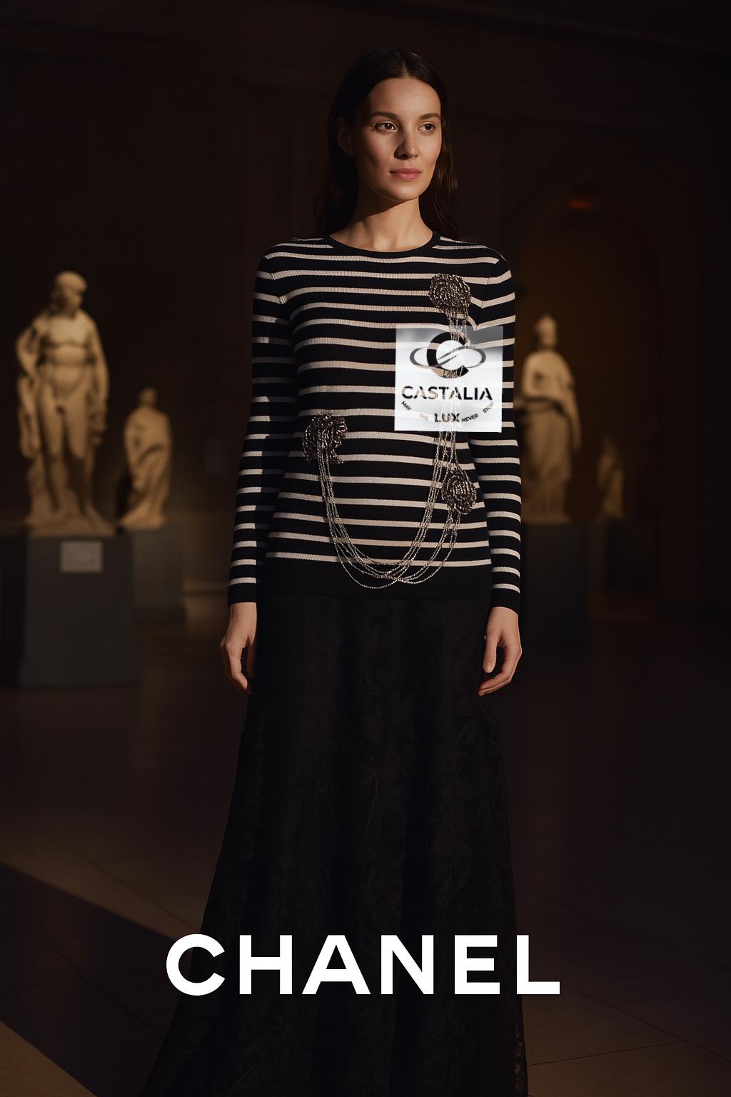 Chanel París / Londres Raro Jersey con joyas 36 FR en venta 3