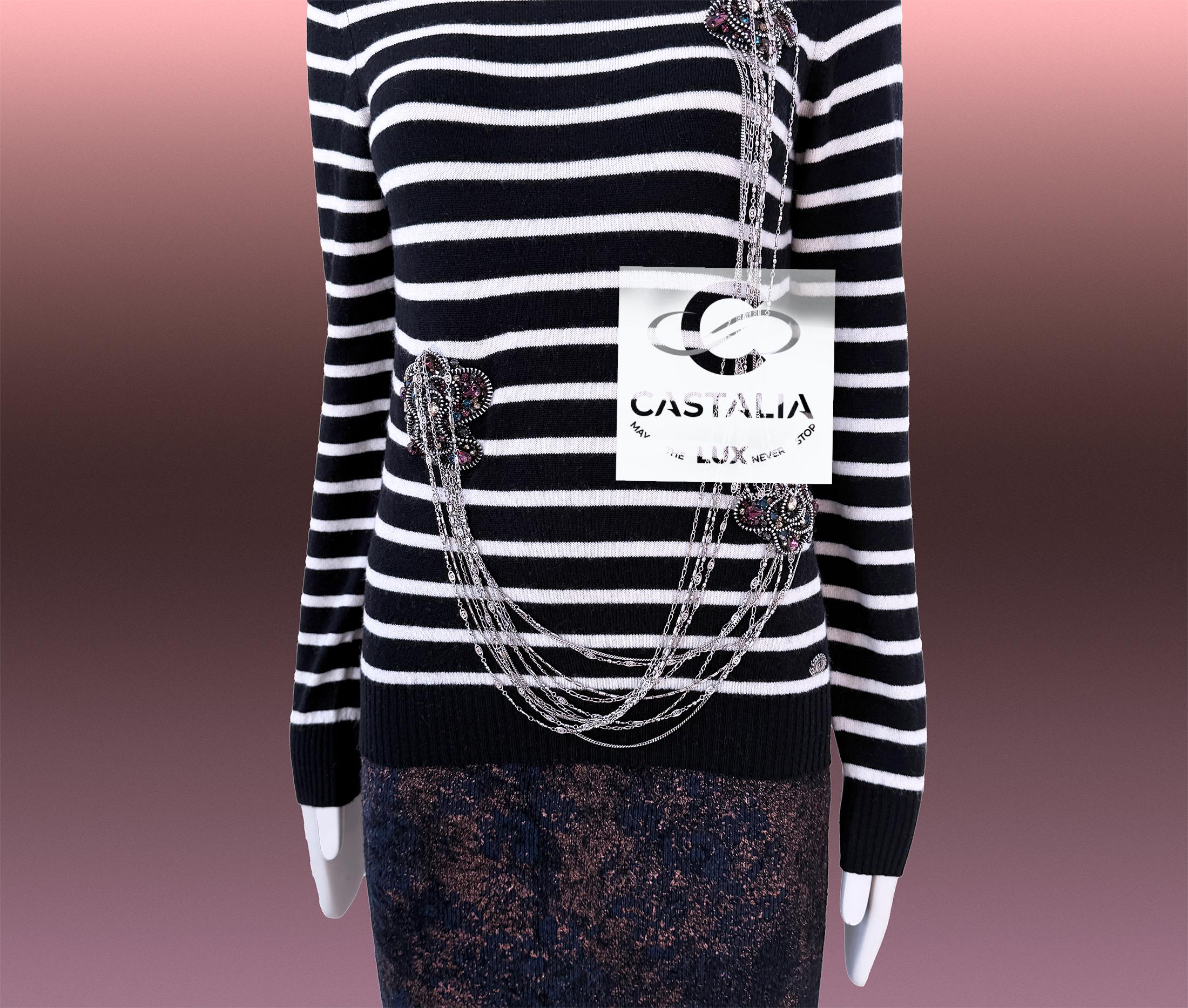 Chanel París / Londres Raro Jersey con joyas 36 FR en venta 4