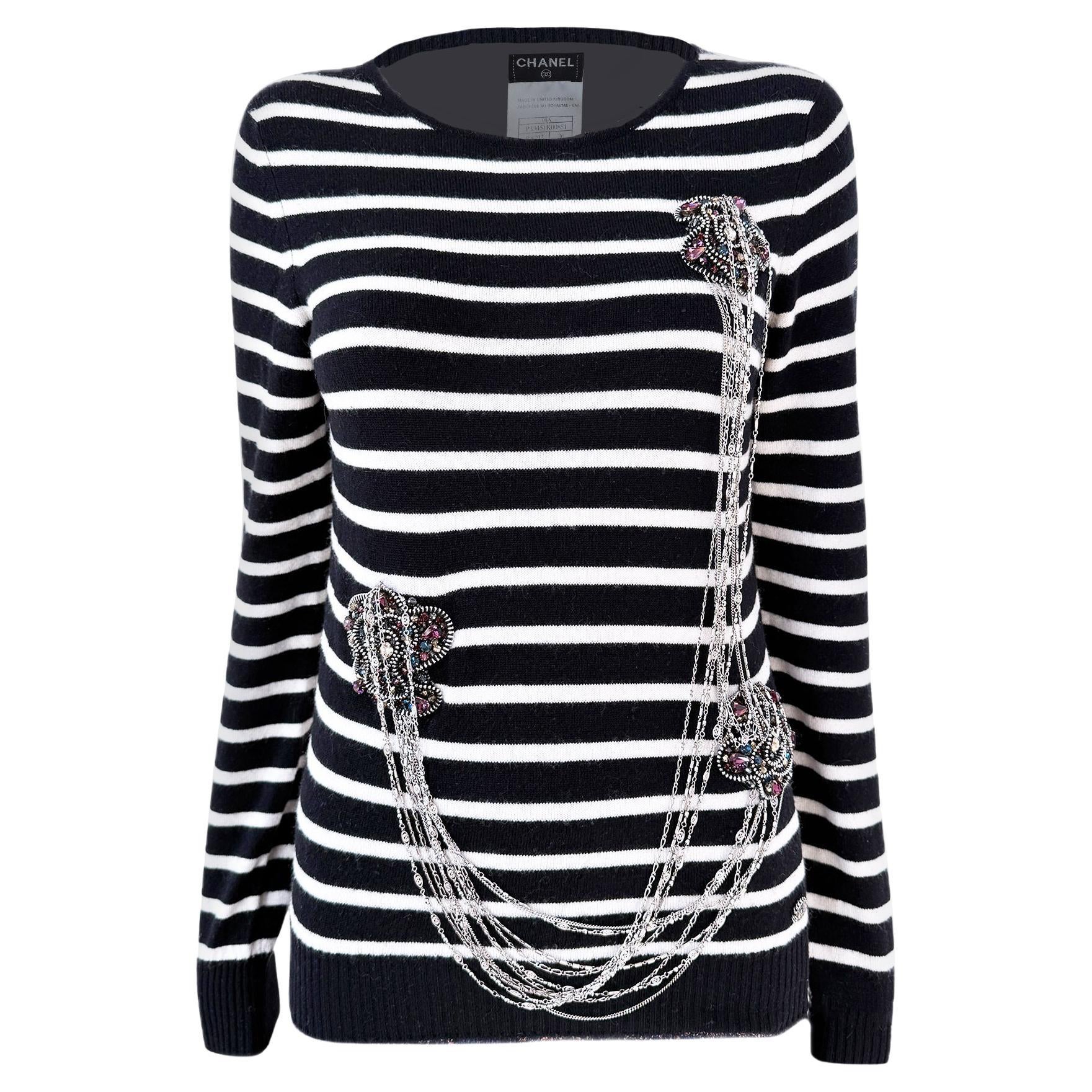 CHANEL Paris / LONDON Rare Jewel Embellished Jumper 38 FR