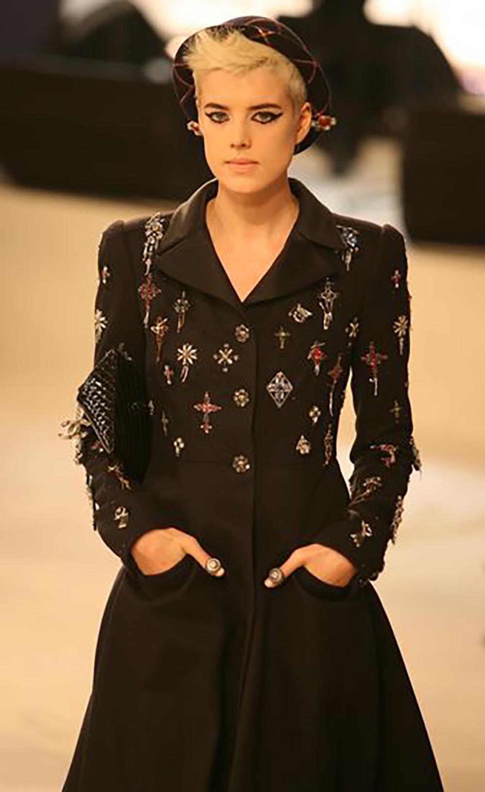 CHANEL París / LONDRES Raro Abrigo Gripoix Joya 36 FR Negro en venta