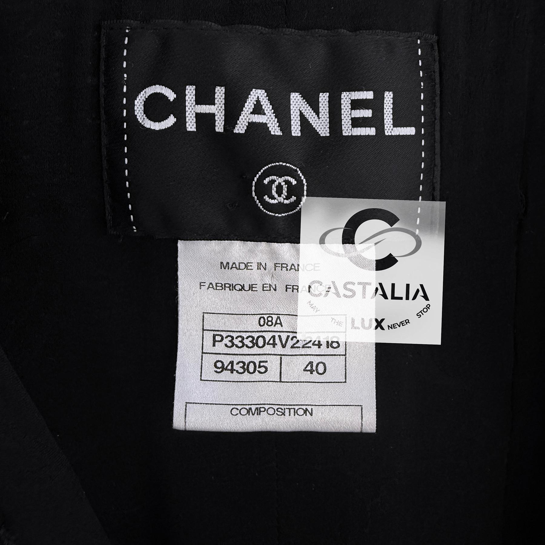Chanel Paris / London Veste en tweed noir Timeless 40 FR 8