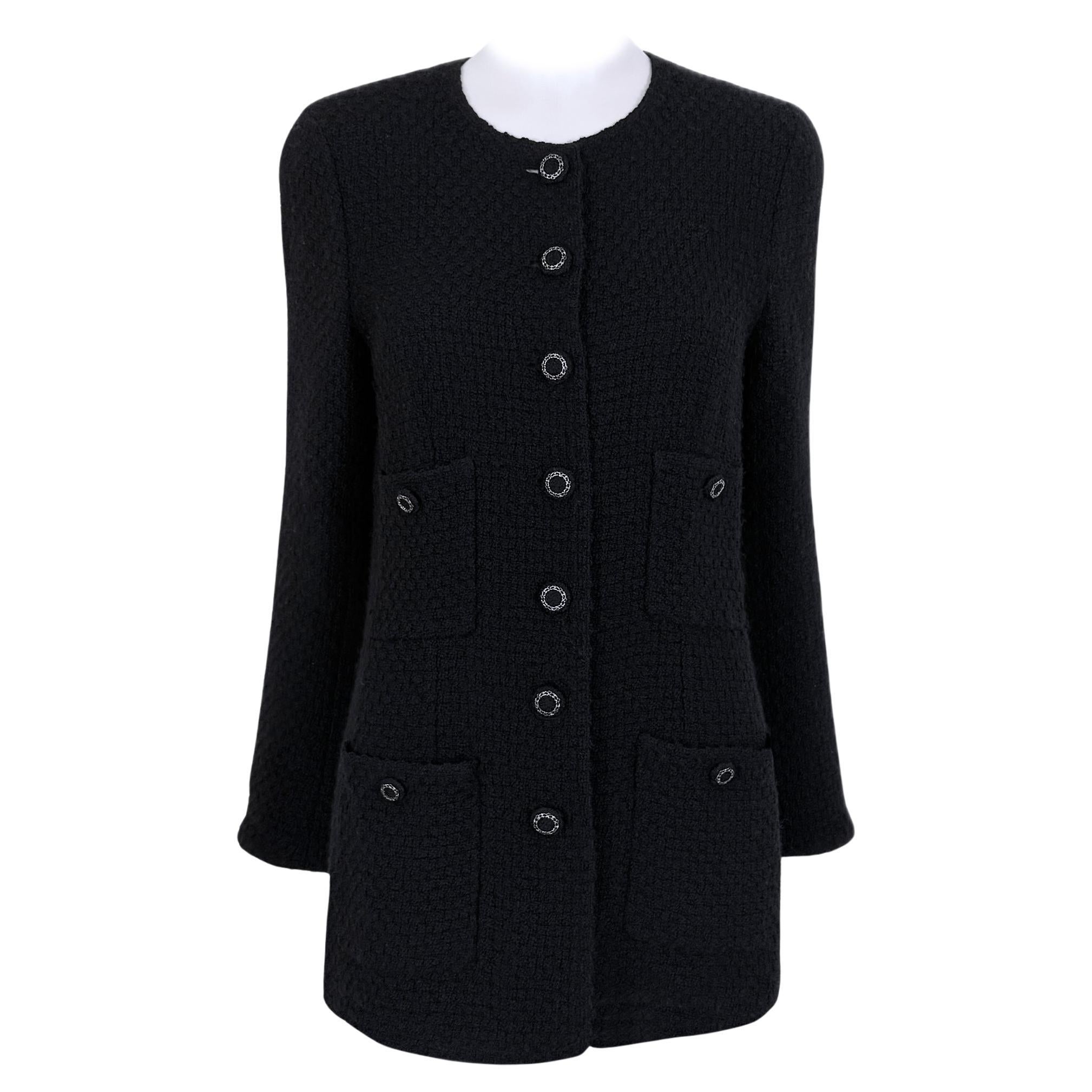 Chanel Paris / London Veste en tweed noir Timeless 40 FR