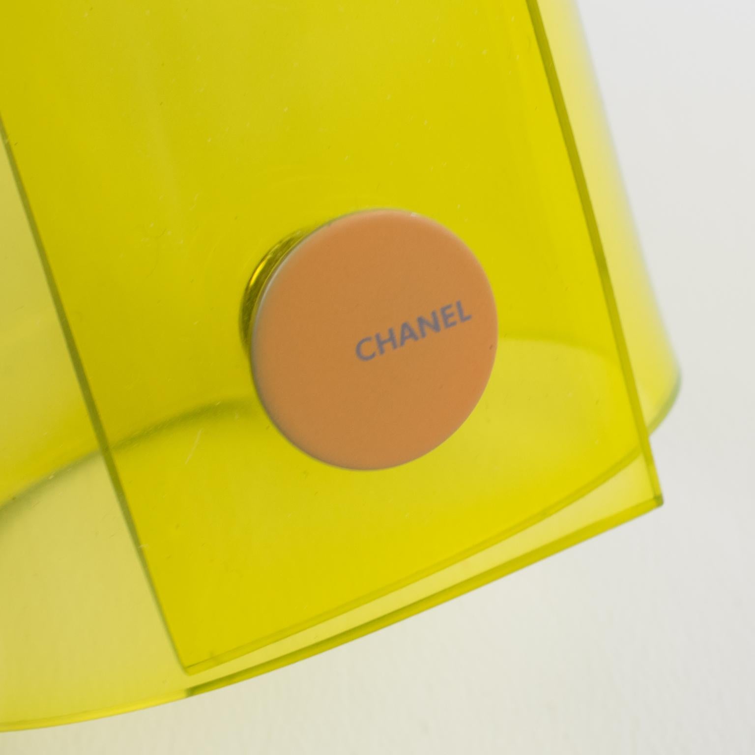 Chanel Paris Massive Transparent Neon Yellow Bracelet 3