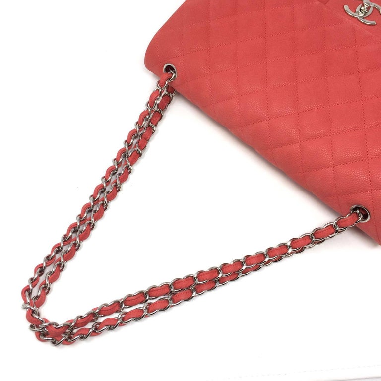 Chanel Paris Coral Caviar Matte Leather Maxi Jumbo Timeless Bag, 2015 ...