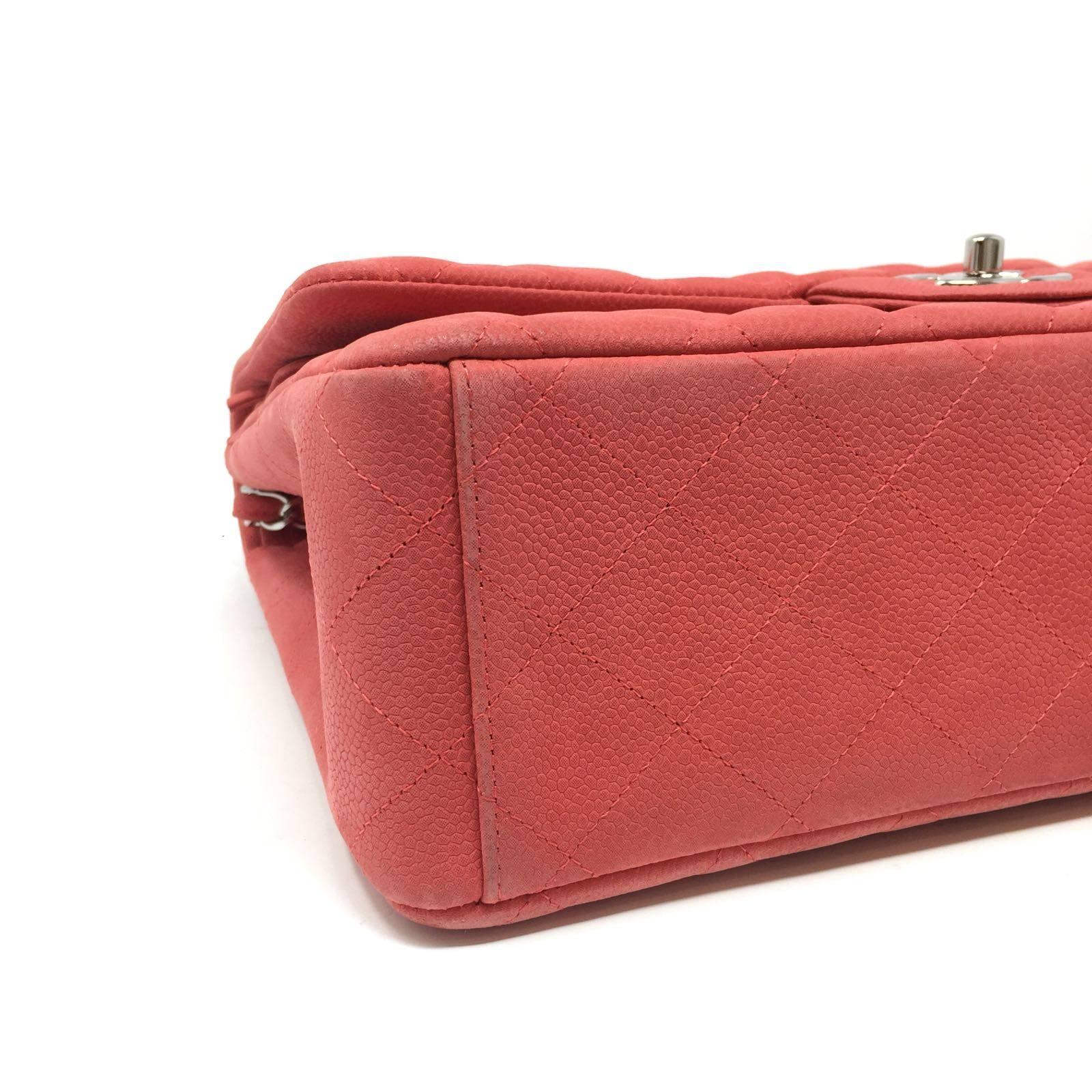 Chanel Paris Coral Caviar Matte Leather Maxi Jumbo Timeless Bag, 2015 3