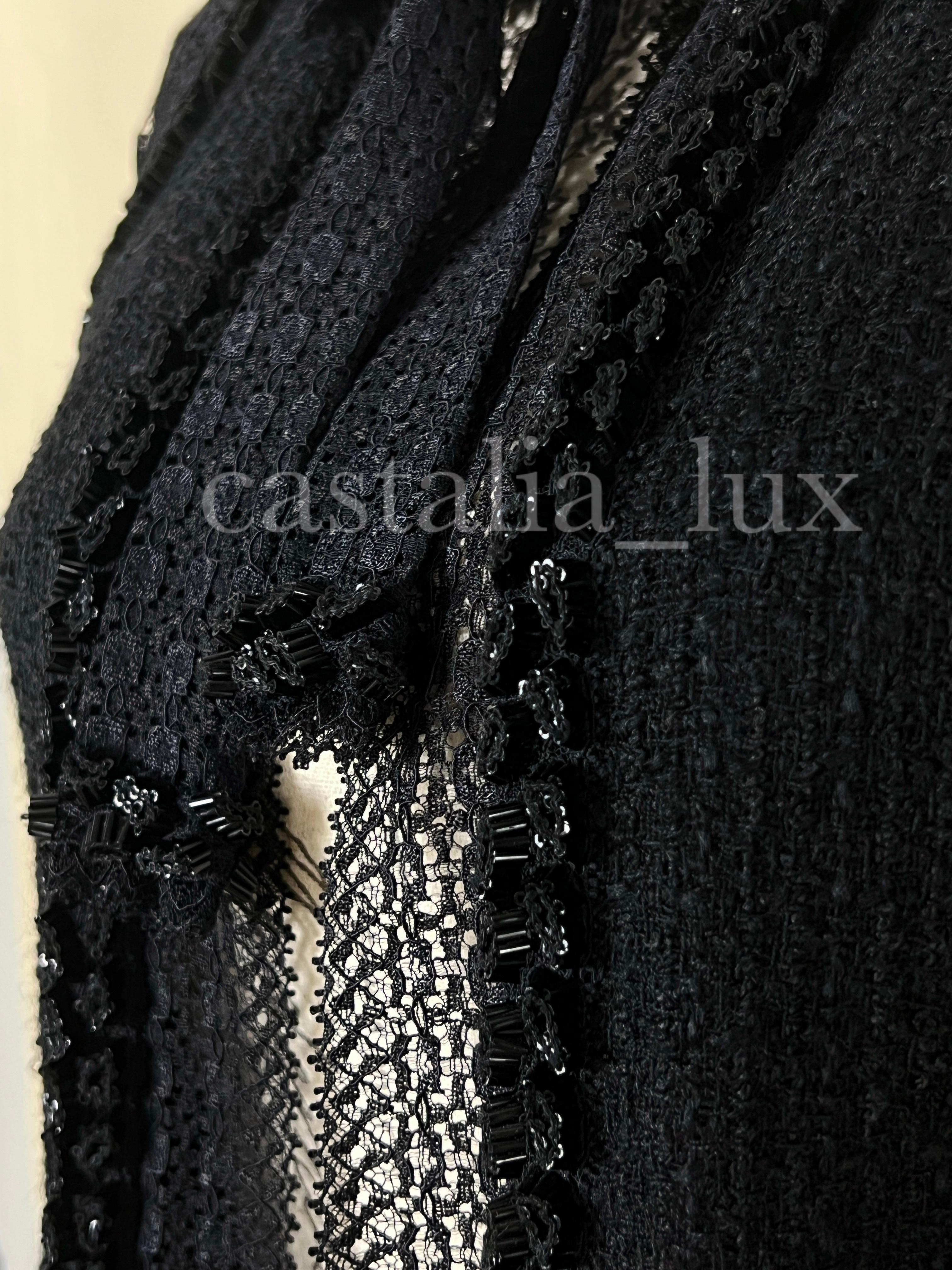 Chanel Paris / Miami CC Heart Buttons Black Tweed Jacket 6