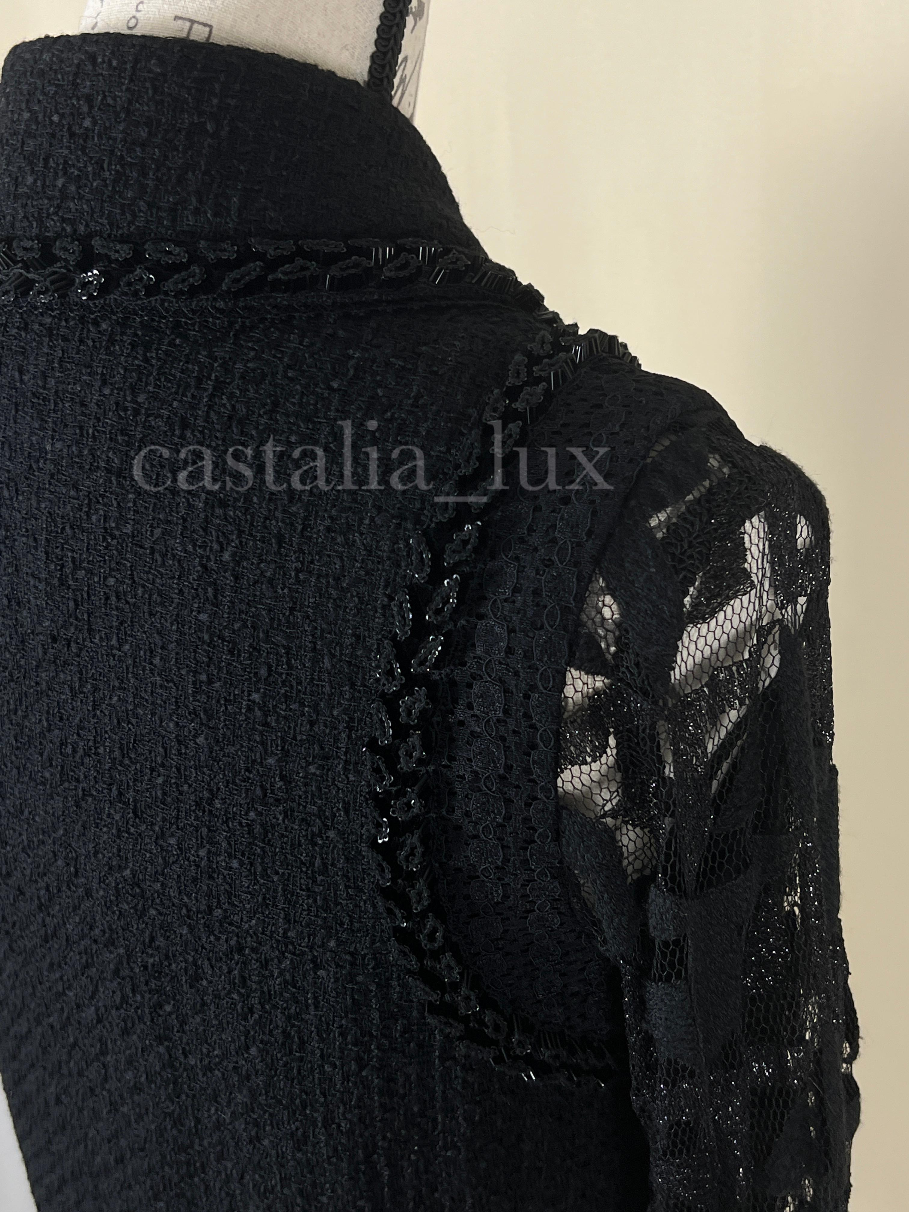 Chanel Paris / Miami CC Heart Buttons Black Tweed Jacket 13
