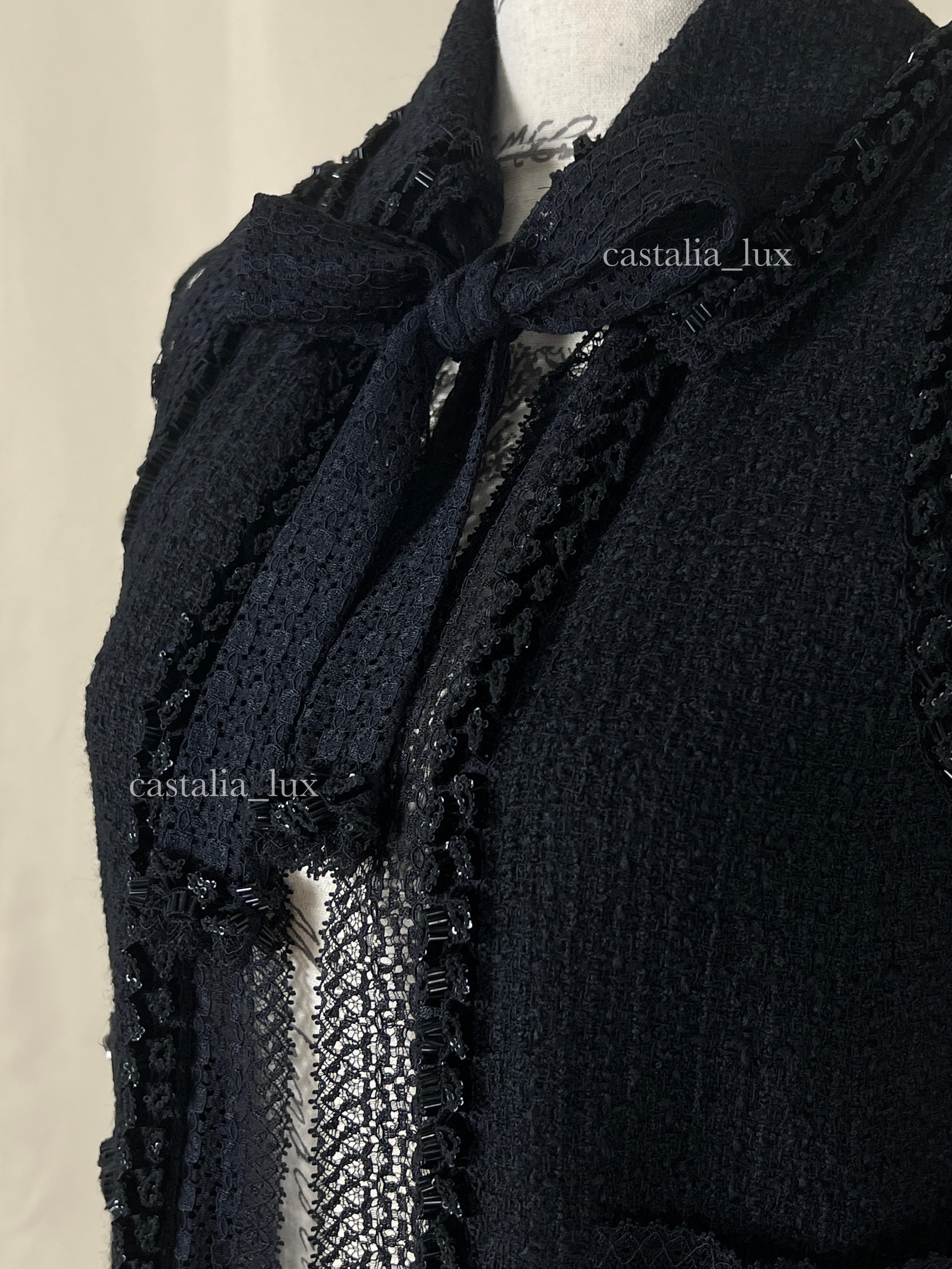 Chanel Paris / Miami CC Heart Buttons Black Tweed Jacket 1