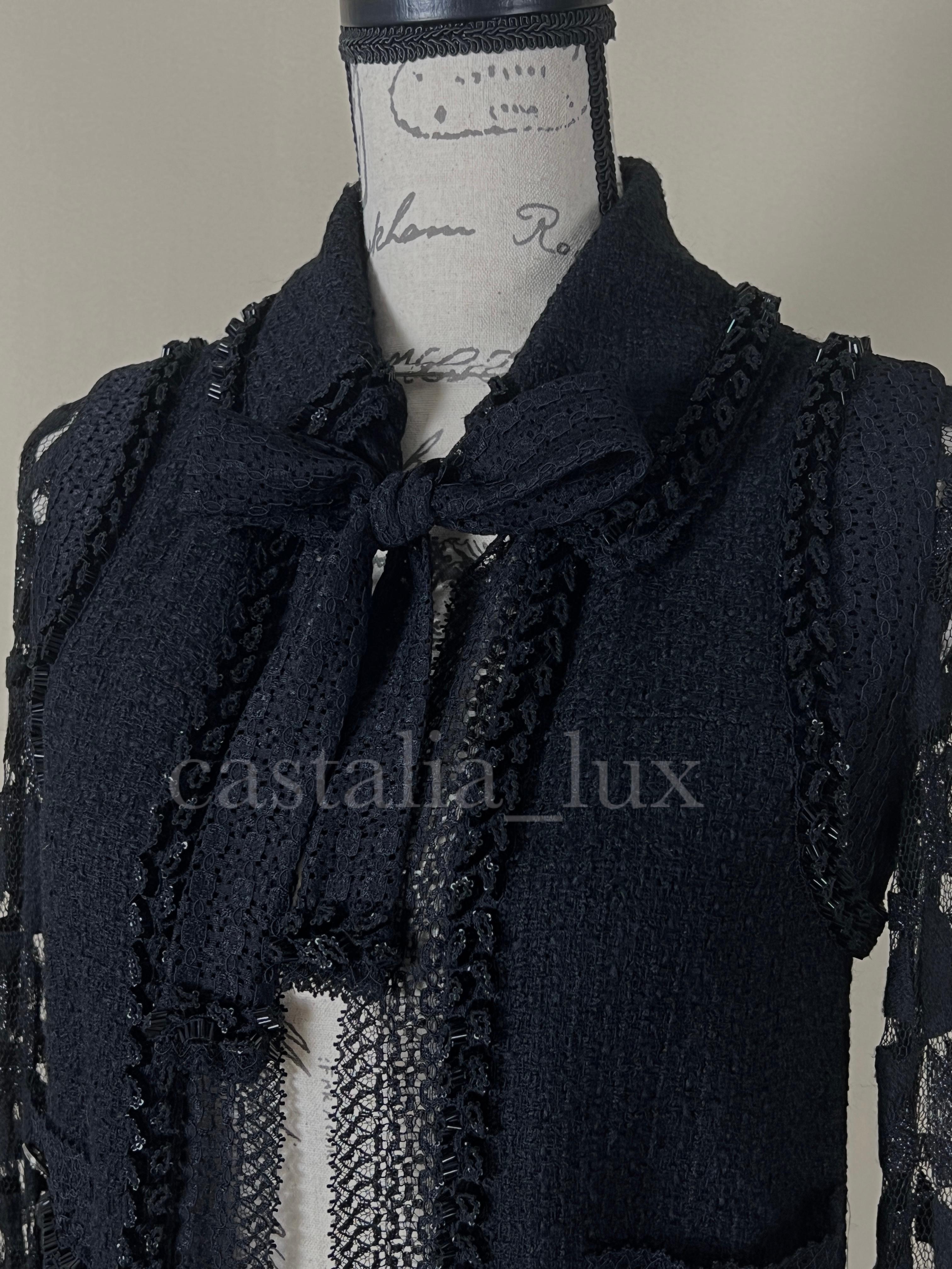 Chanel Paris / Miami CC Heart Buttons Black Tweed Jacket 4