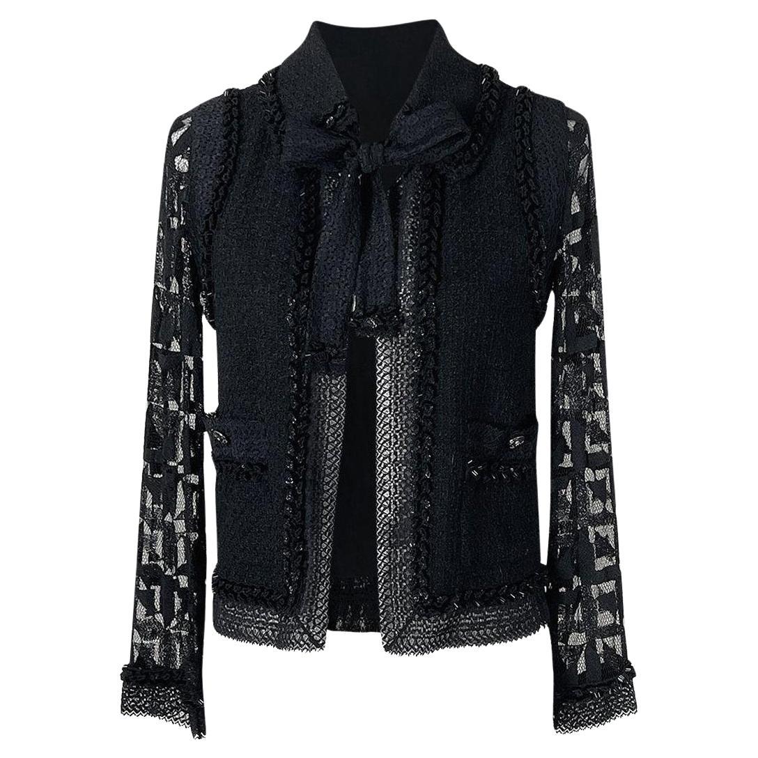 CHANEL Paris / Miami Jewel Embellished Black Jacket 34 FR in vendita